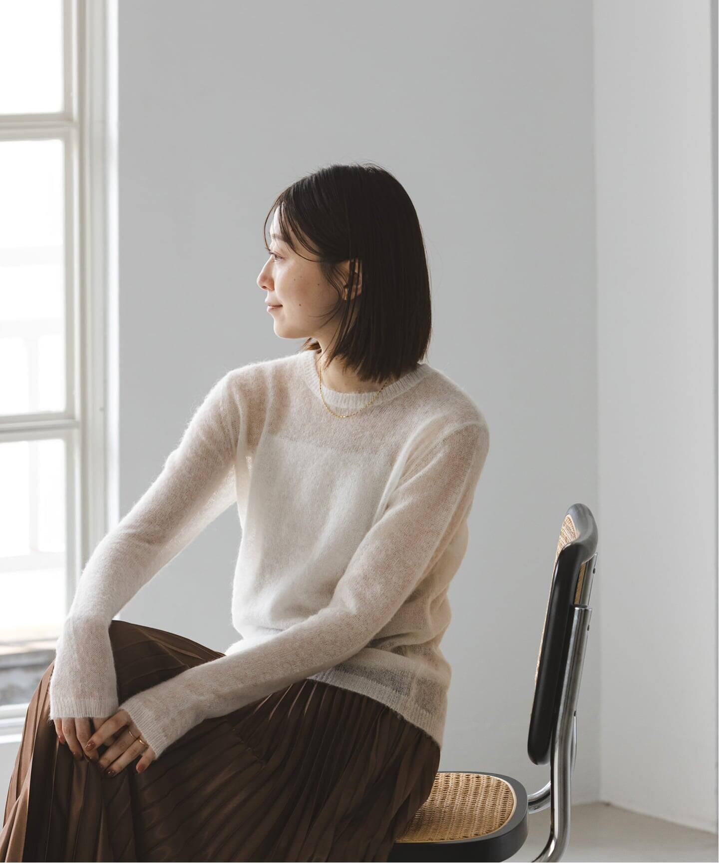 WEB限定追加予約》ファインアルパカウールシアーニット（ニット
