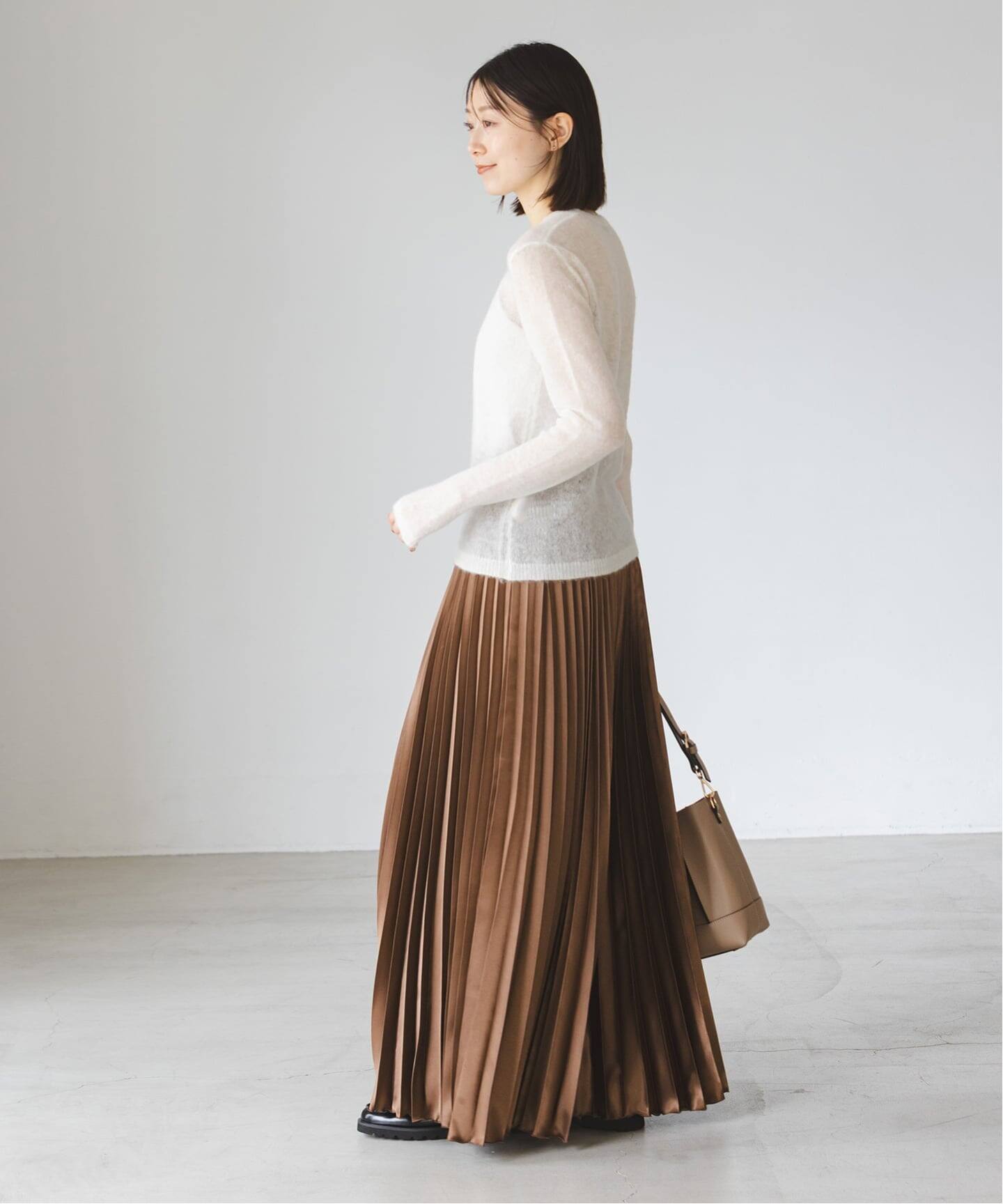 miki様　24AW✴︎Noble ファインアルパカウールシアーニット ベージュ NOBLE ニット セーター 「WEB限定追加」ファインアルパカウールシアー