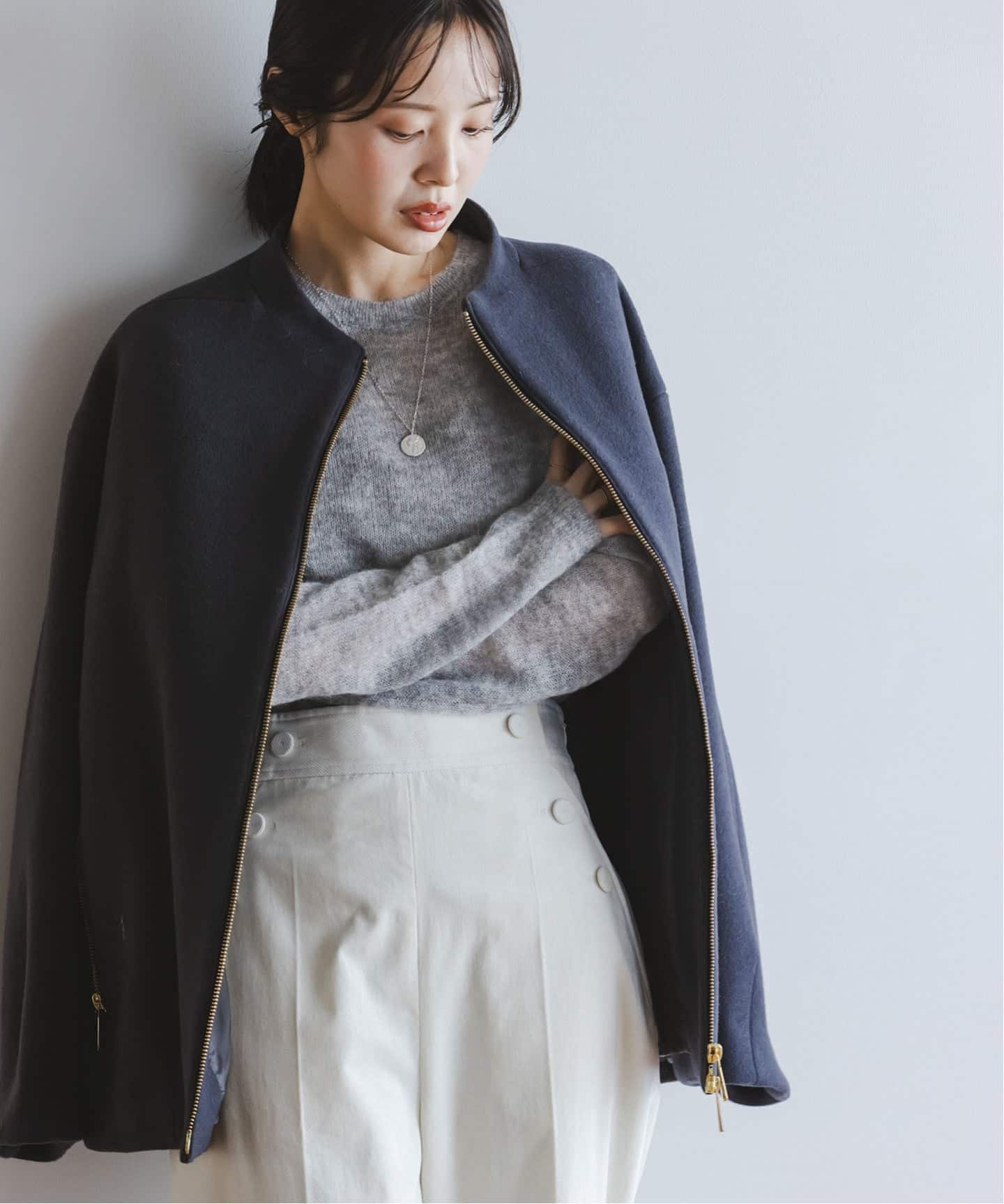 NOBLE　ファインアルパカウールシアーニット WEB限定追加》ファインアルパカウールシアーニット（ニット／セーター