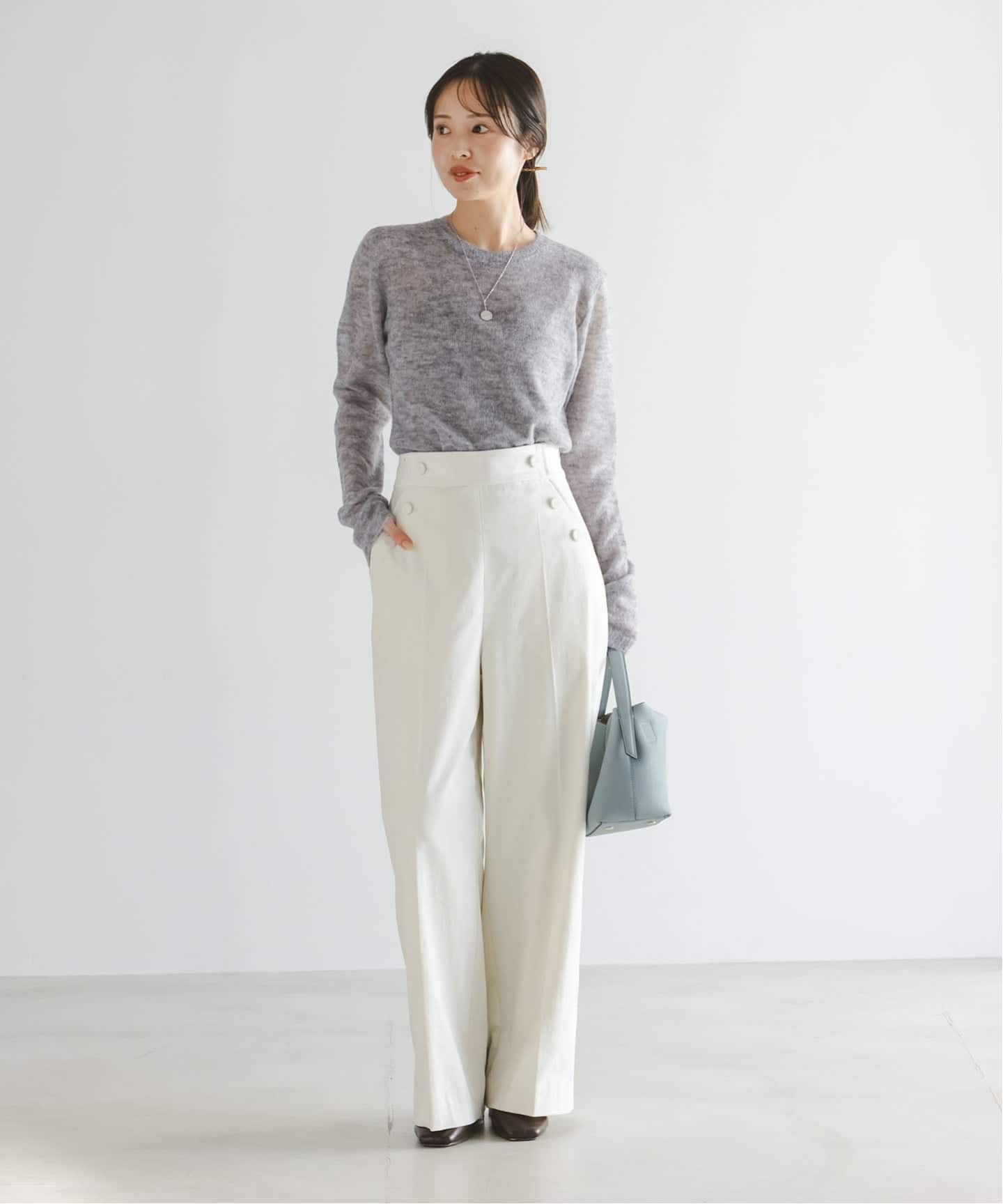 WEB限定追加》ファインアルパカウールシアーニット（ニット／セーター