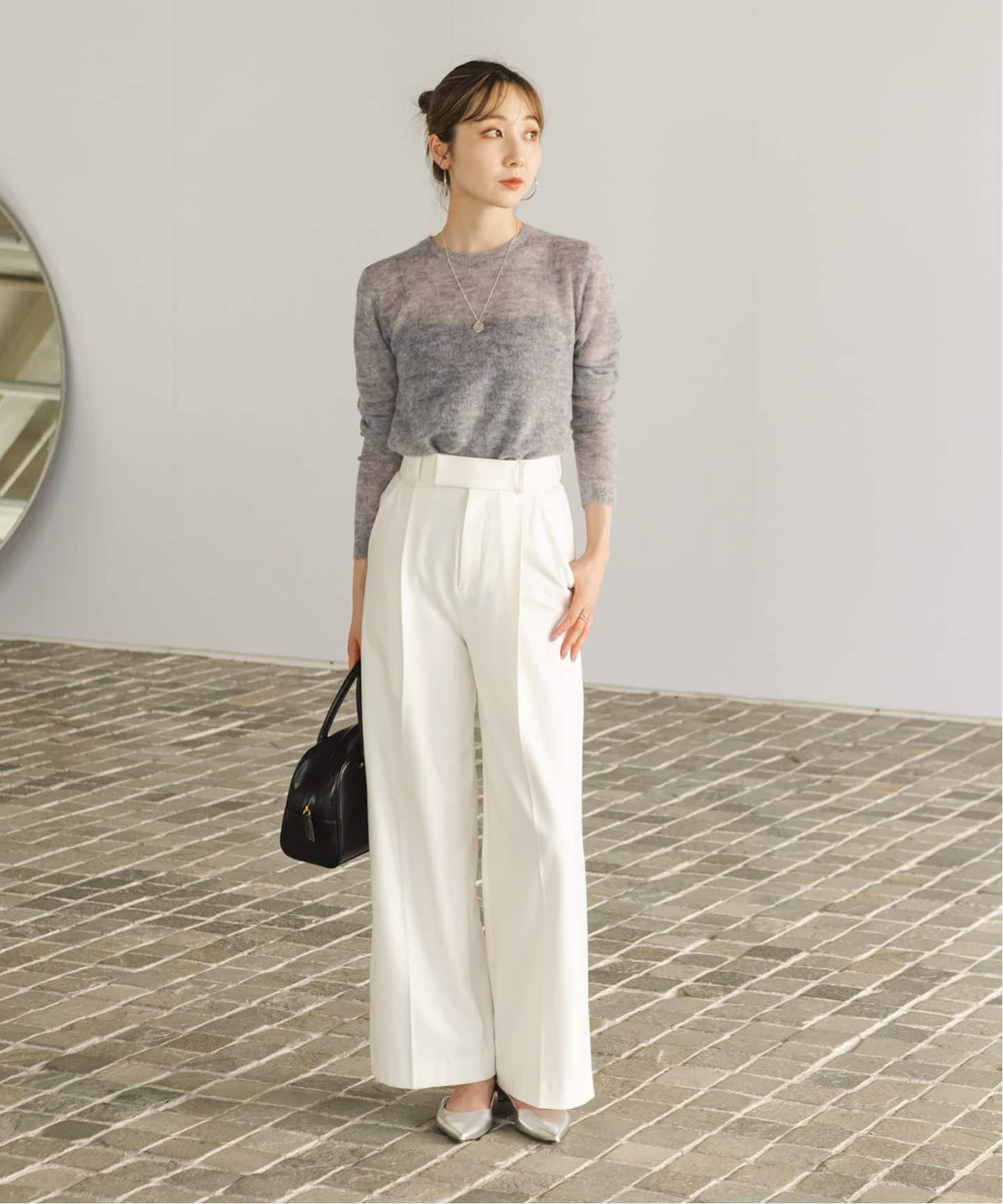 Noble ファインアルパカウールシアーニット WEB限定追加》ファインアルパカウールシアーニット（ニット／セーター