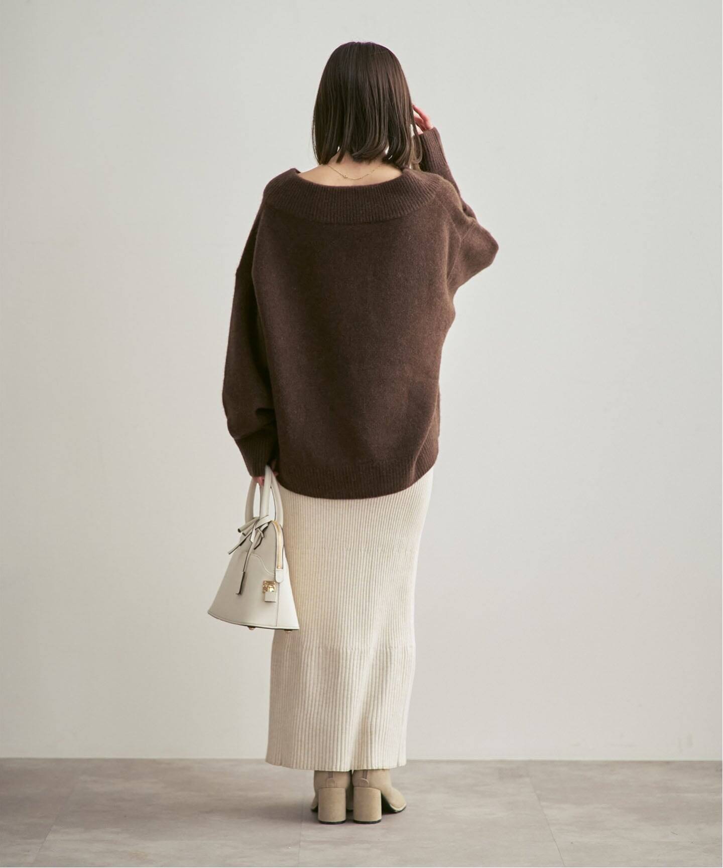 追加》YAKワイドVネックニット（ニット／セーター）｜NOBLE（ノーブル