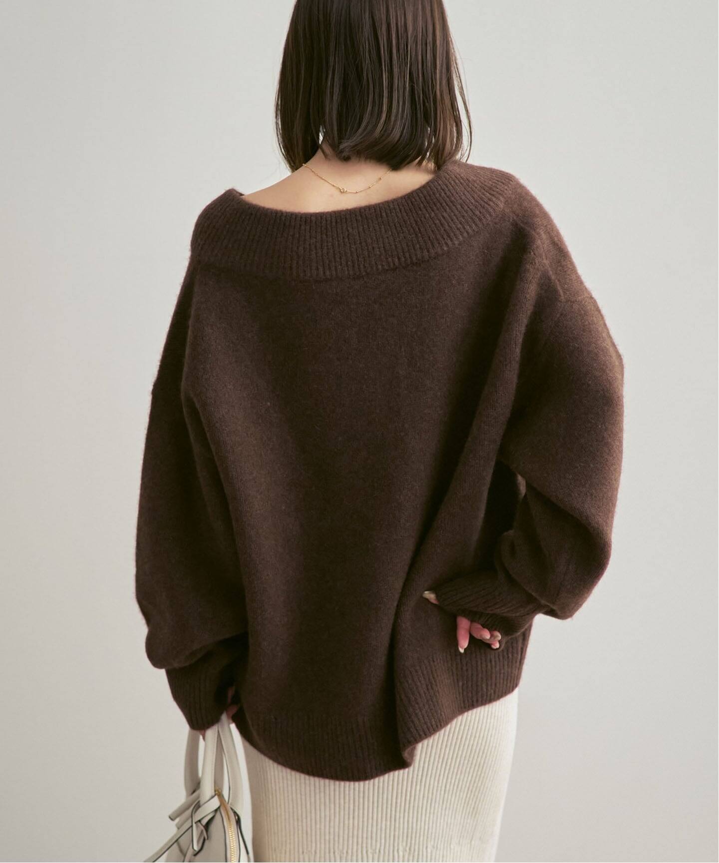 追加》YAKワイドVネックニット（ニット／セーター）｜NOBLE（ノーブル