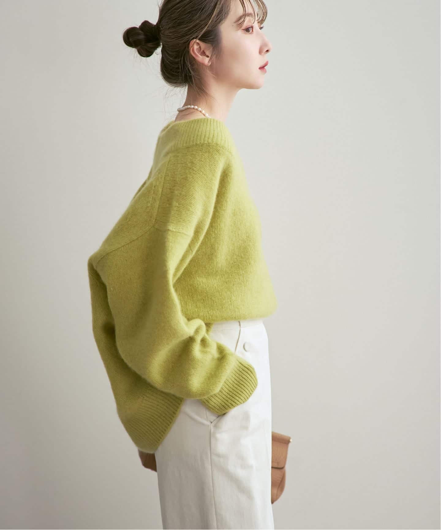 追加》YAKワイドVネックニット（ニット／セーター）｜NOBLE（ノーブル