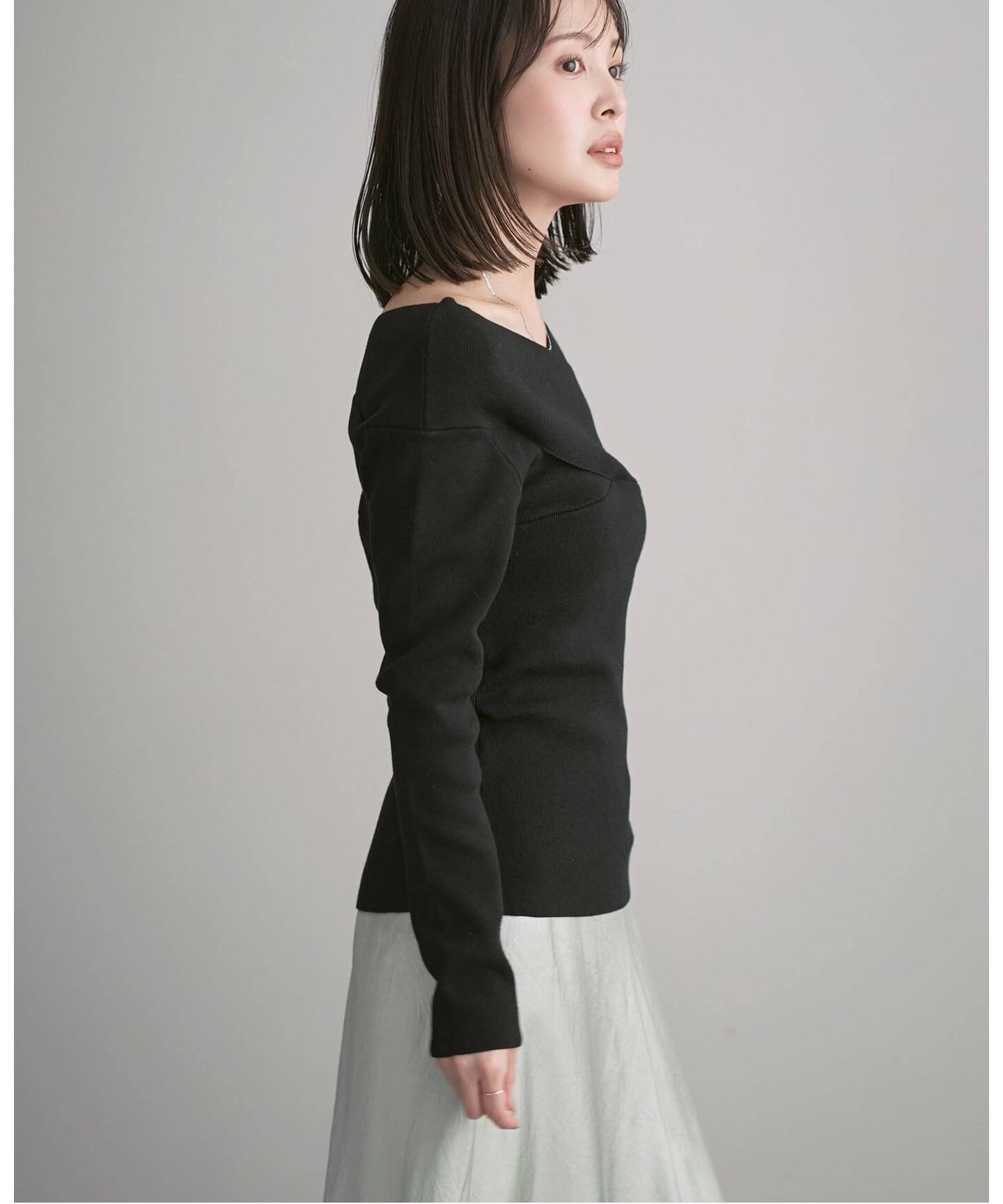 ノーブル（Noble）/クロスリブオフショルダーニット クロスリブオフショルダーニット（ニット／セーター）｜NOBLE