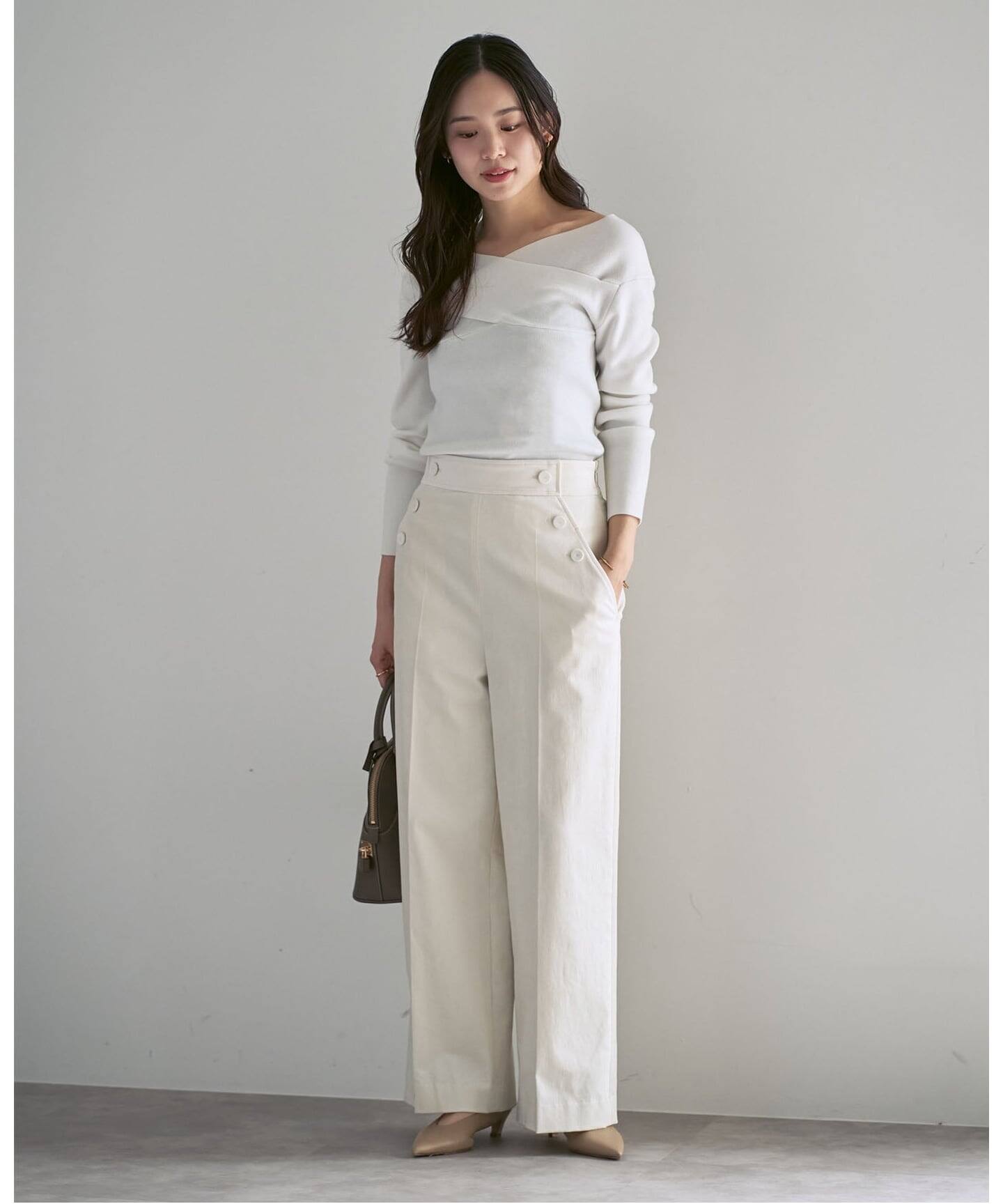 クロスリブオフショルダーニット（ニット／セーター）｜NOBLE