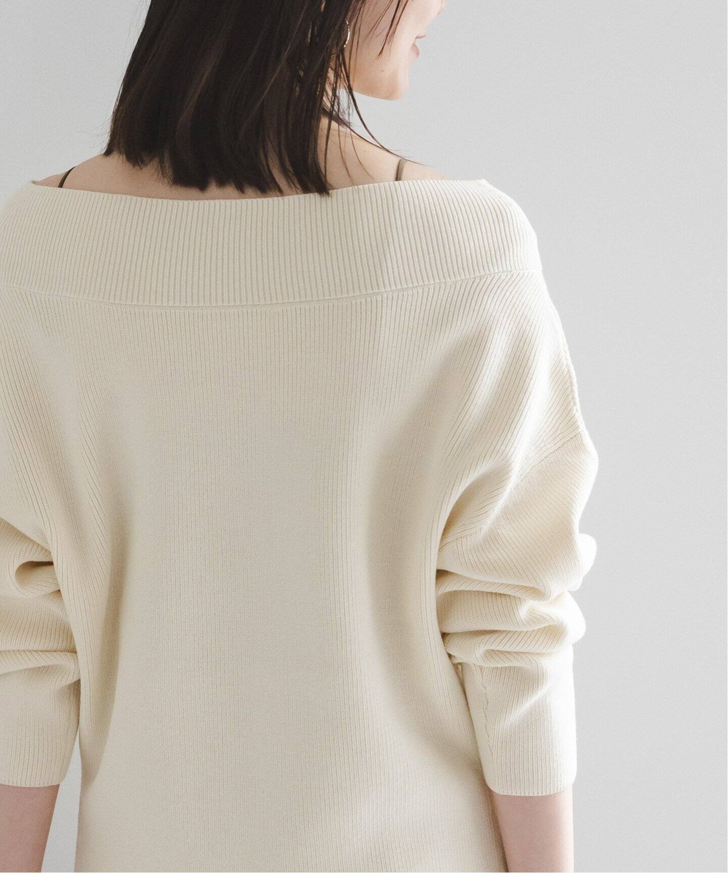 フロントジップボートネックニット（ニット／セーター）｜NOBLE  