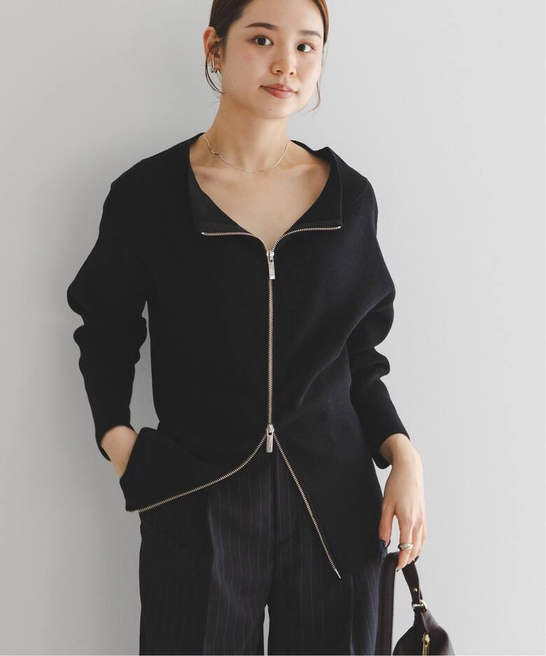 フロントジップボートネックニット（ニット／セーター）｜NOBLE 