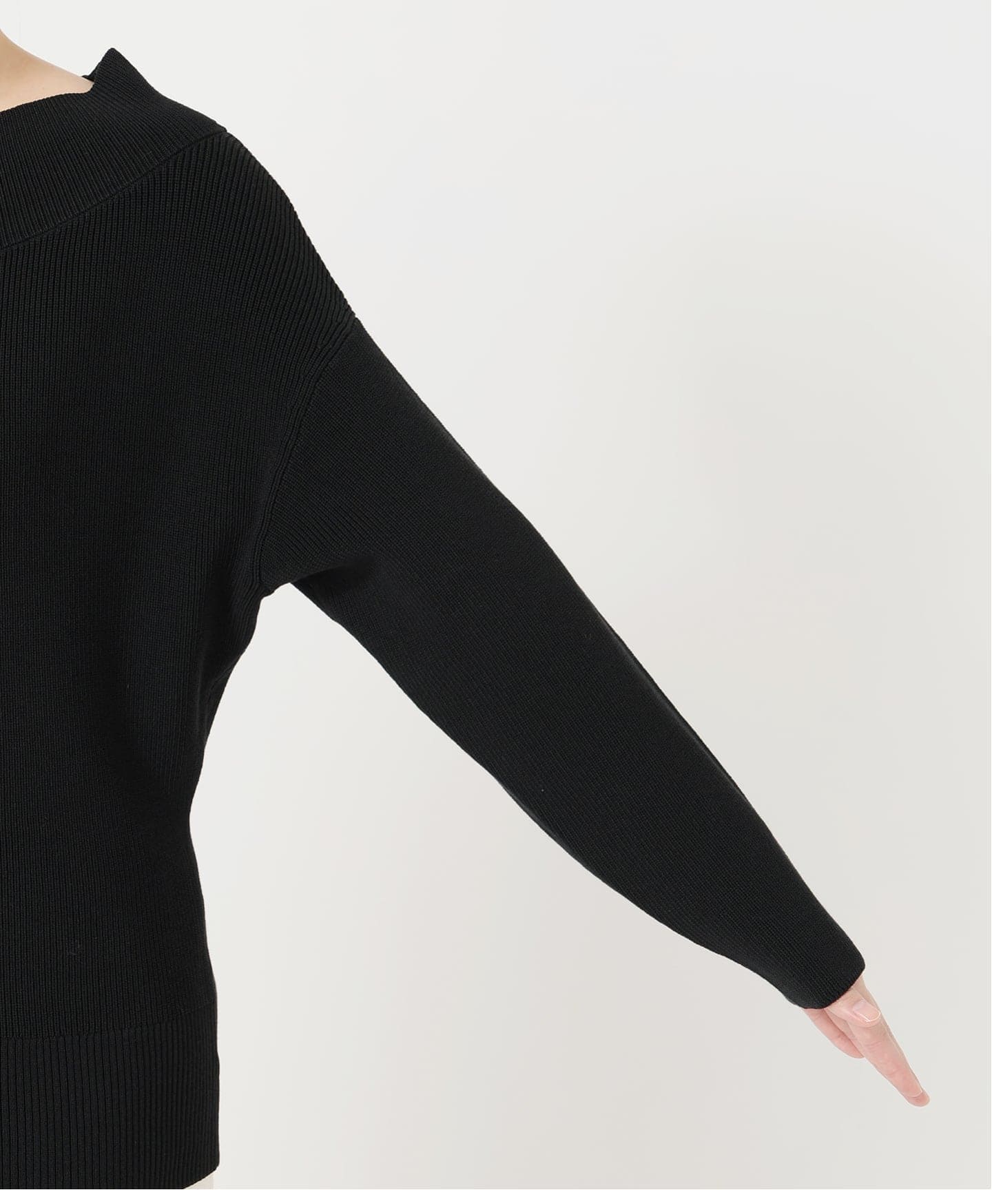 noble フロントジップボートネックニット （ホワイト A） WEB限定追加》フロントジップボートネックニット（ニット