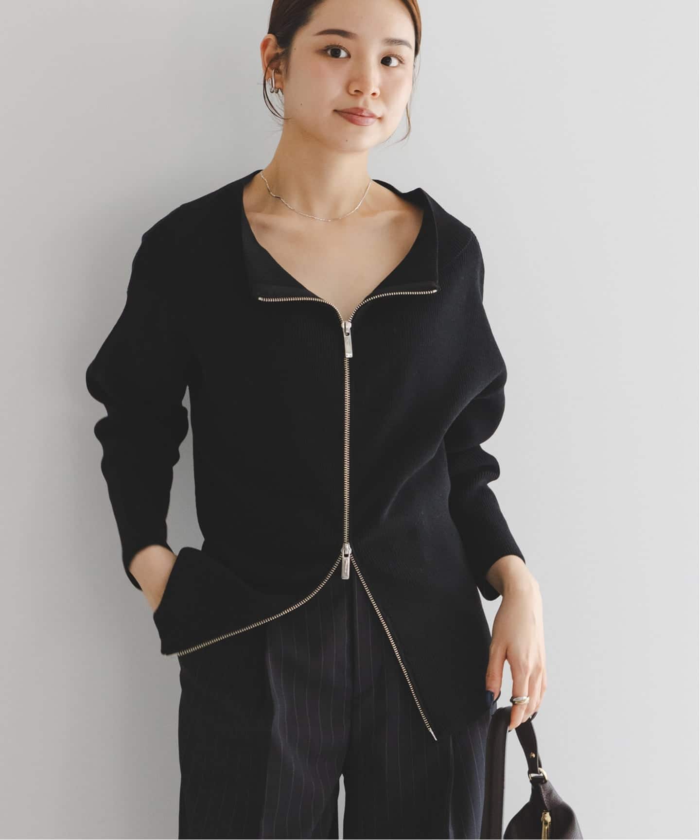 お値下げ！ノーブル　フロントジップボートネックニット WEB限定追加》フロントジップボートネックニット | ノーブル