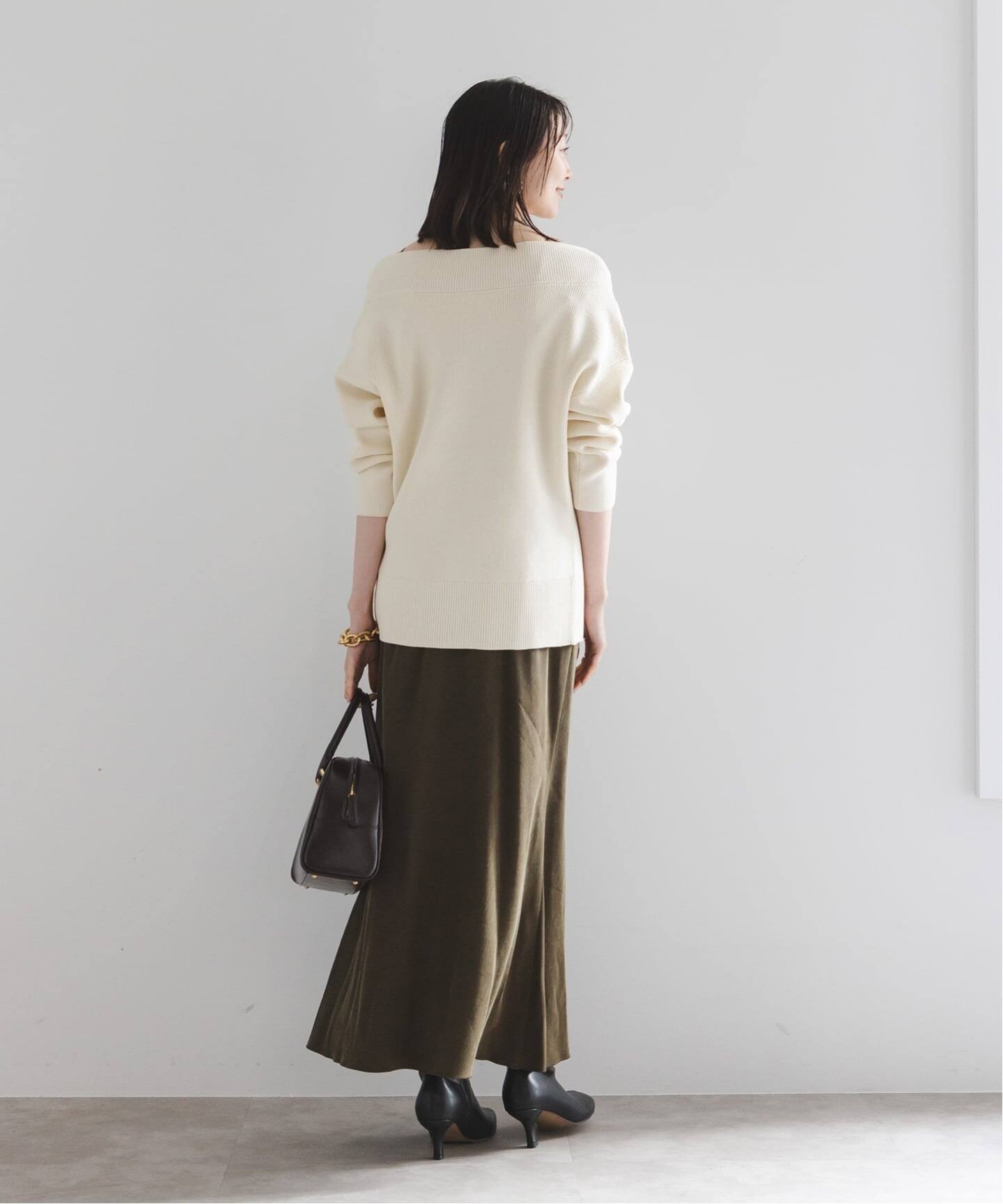 NOBLE フロントジップボートネックニット WEB限定追加》フロントジップボートネックニット（ニット