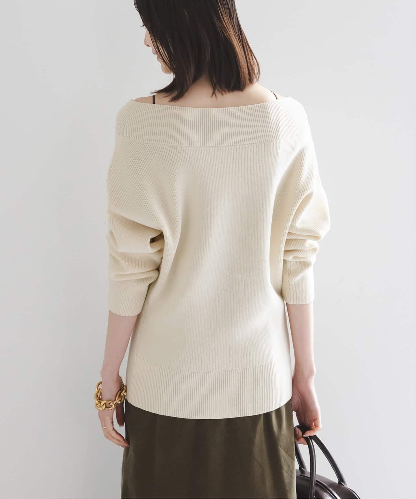 WEB限定追加予約》フロントジップボートネックニット（ニット