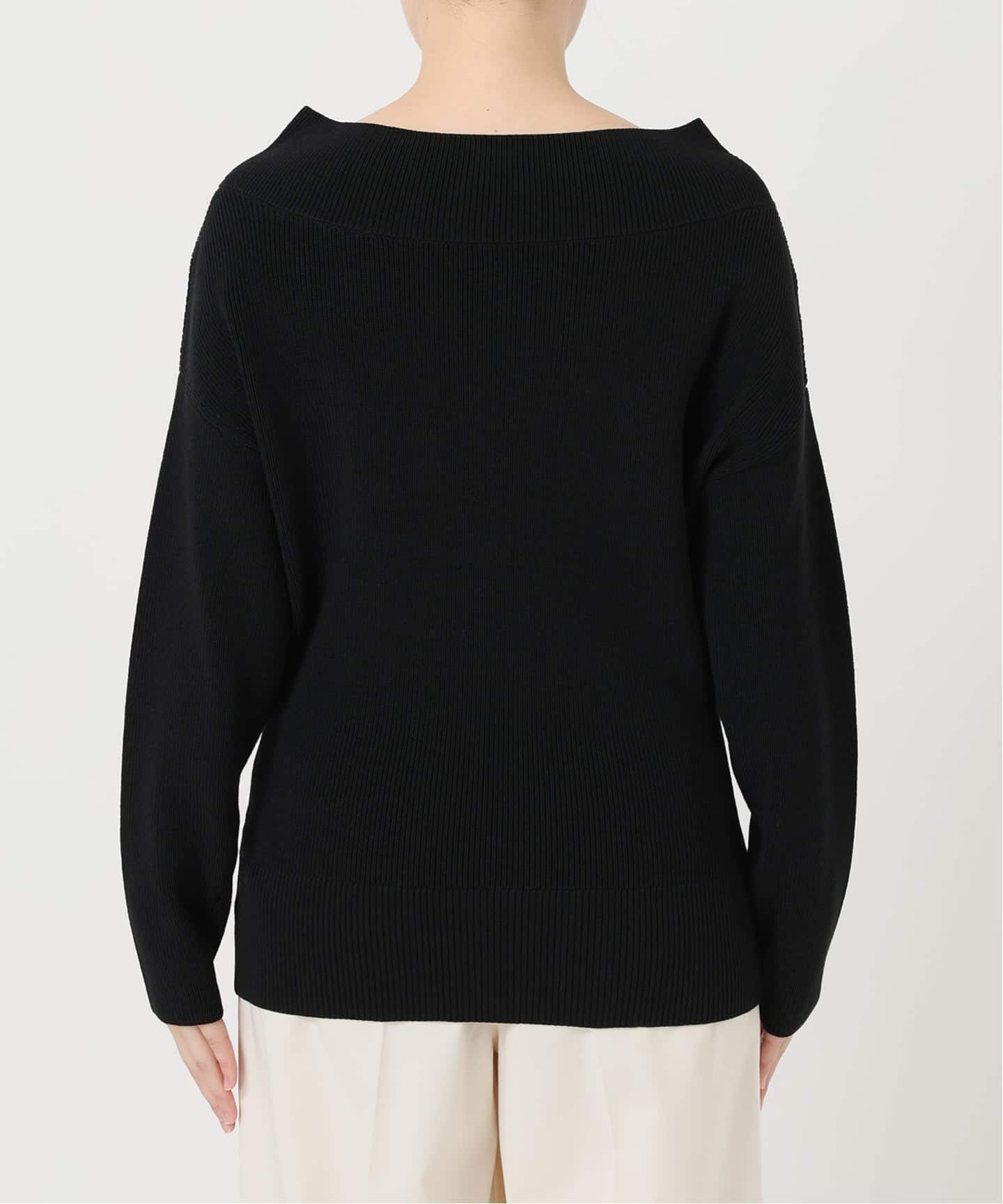 WEB限定追加》フロントジップボートネックニット（ニット／セーター