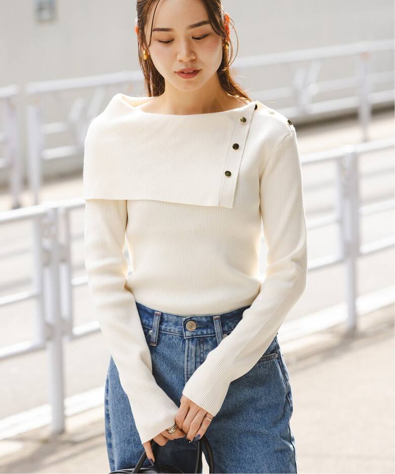 ショルダーボタンタイトリブニット（ニット／セーター）｜NOBLE  