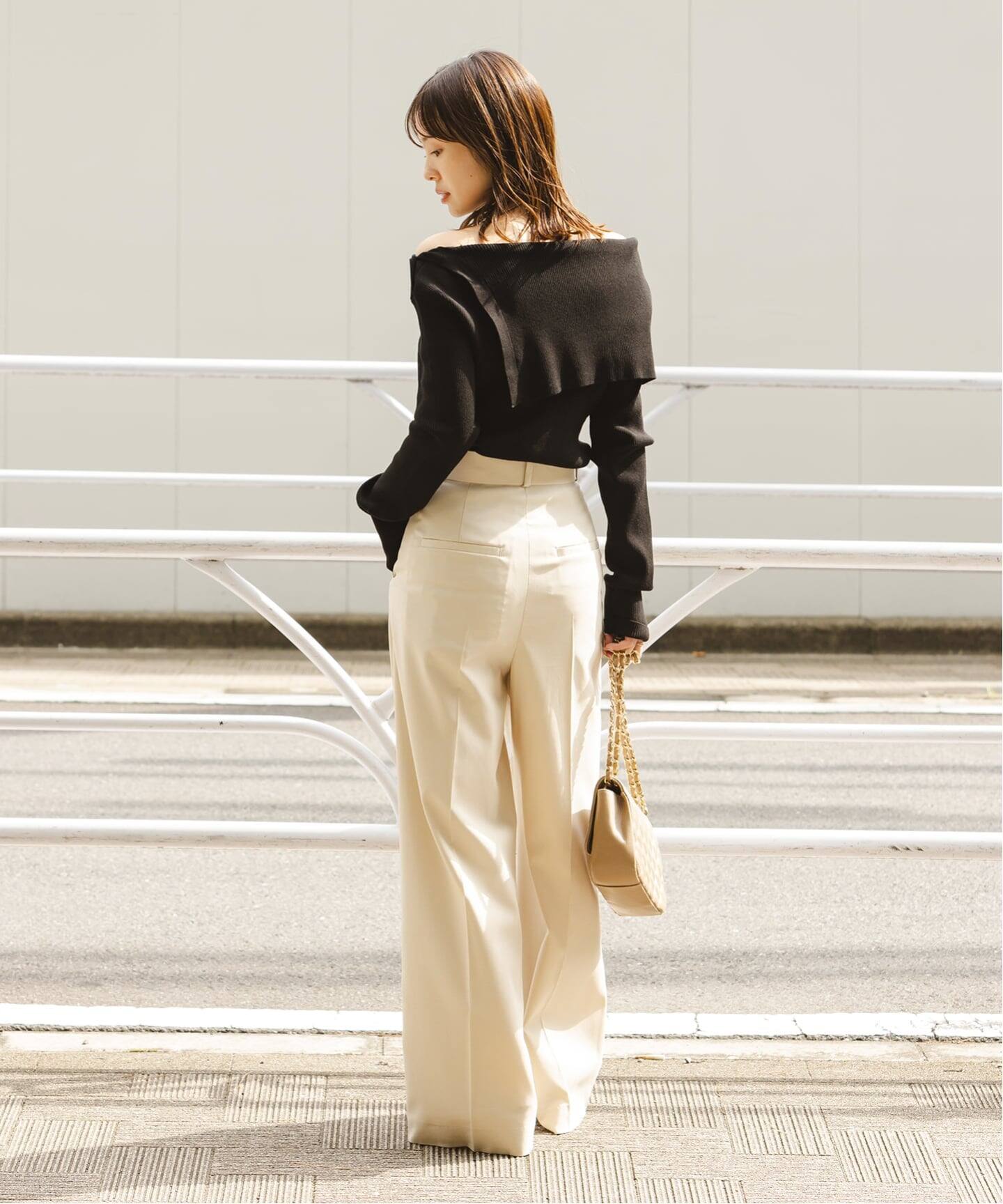 WEB限定追加》ショルダーボタンタイトリブニット（ニット／セーター