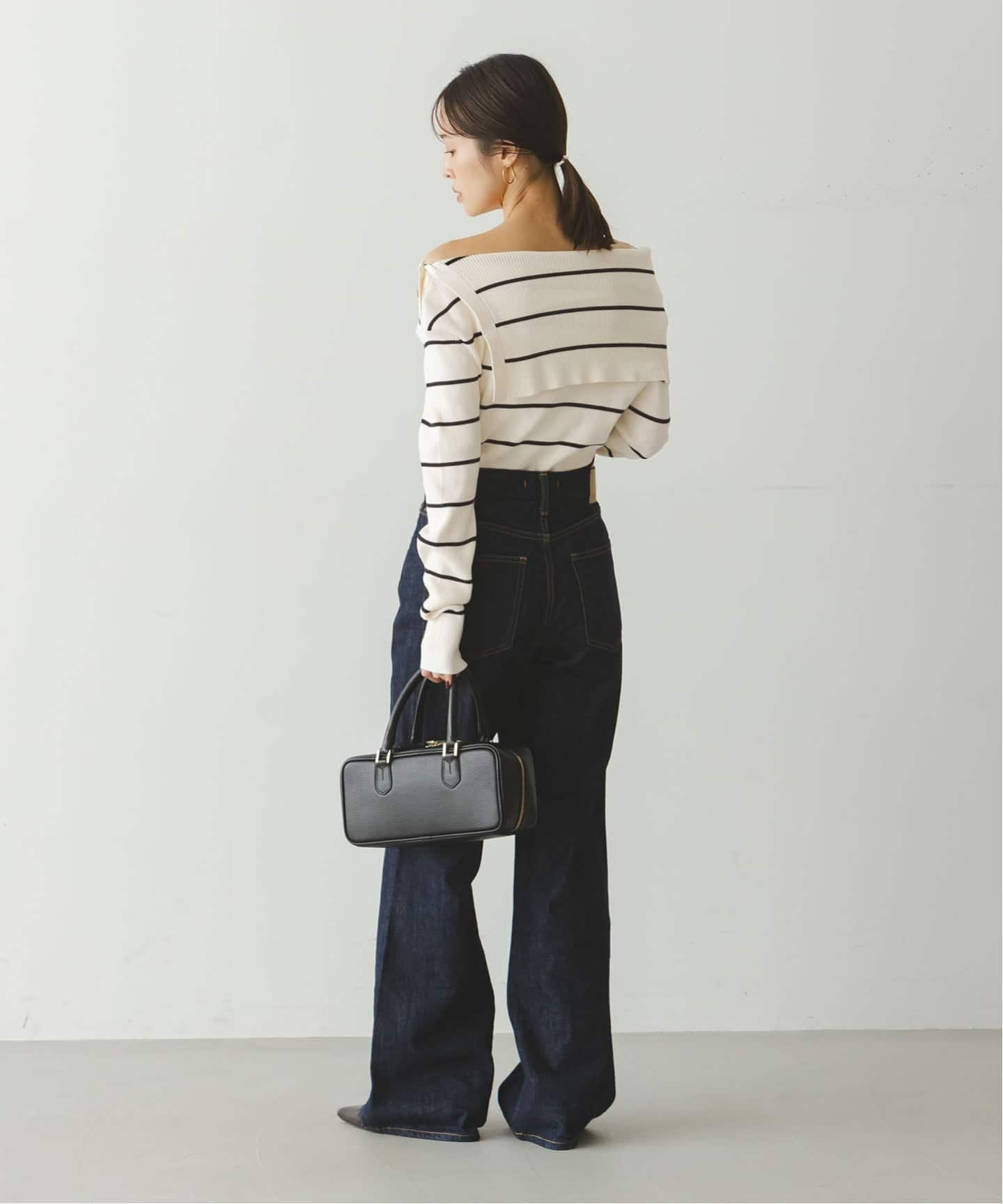 WEB限定追加》ショルダーボタンタイトリブニット（ニット／セーター