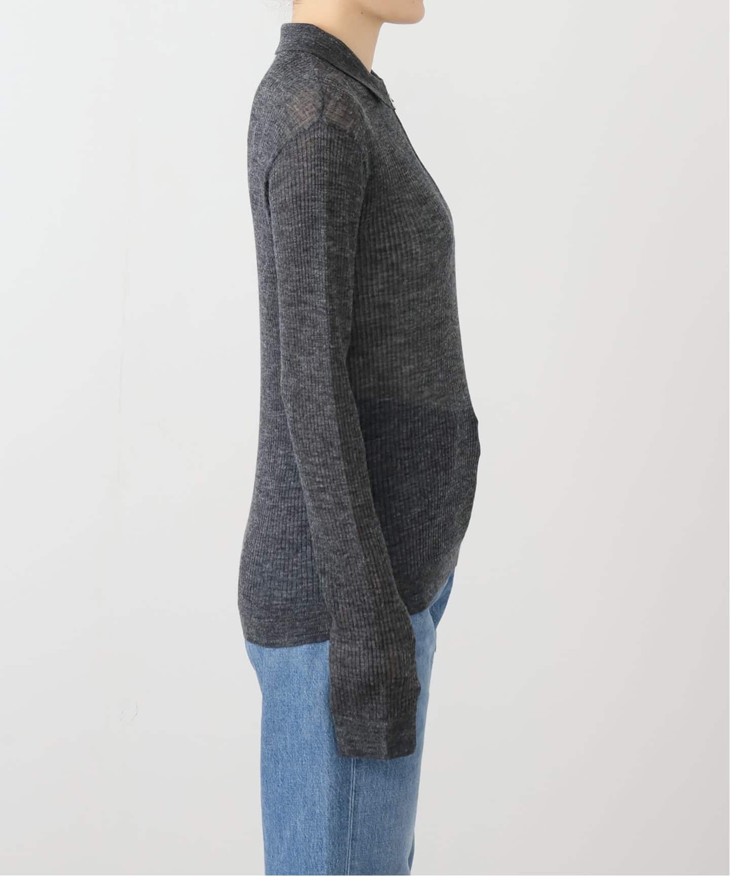 フロントジップシアーアルパカニット（ニット／セーター）｜NOBLE