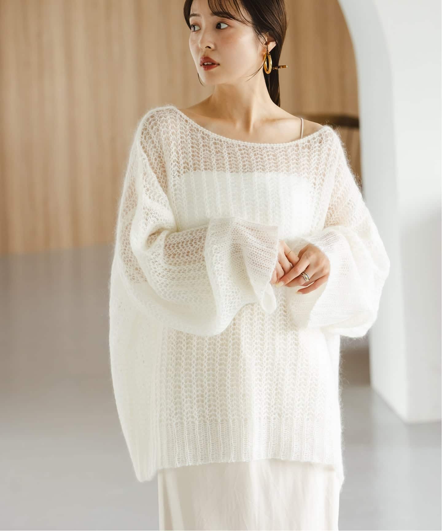 モヘヤウールシアープルオーバー（ニット／セーター）｜NOBLE