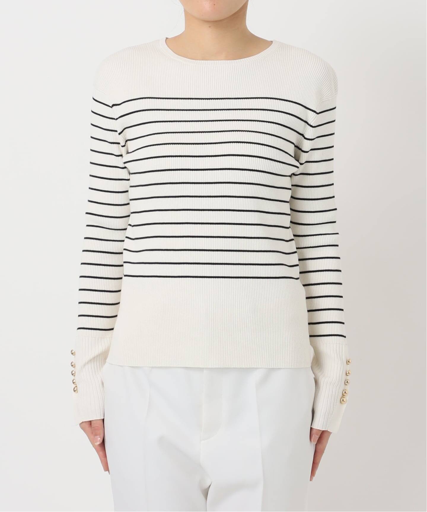 WEB限定追加予約》ボタンディテールタイトリブニット（ニット