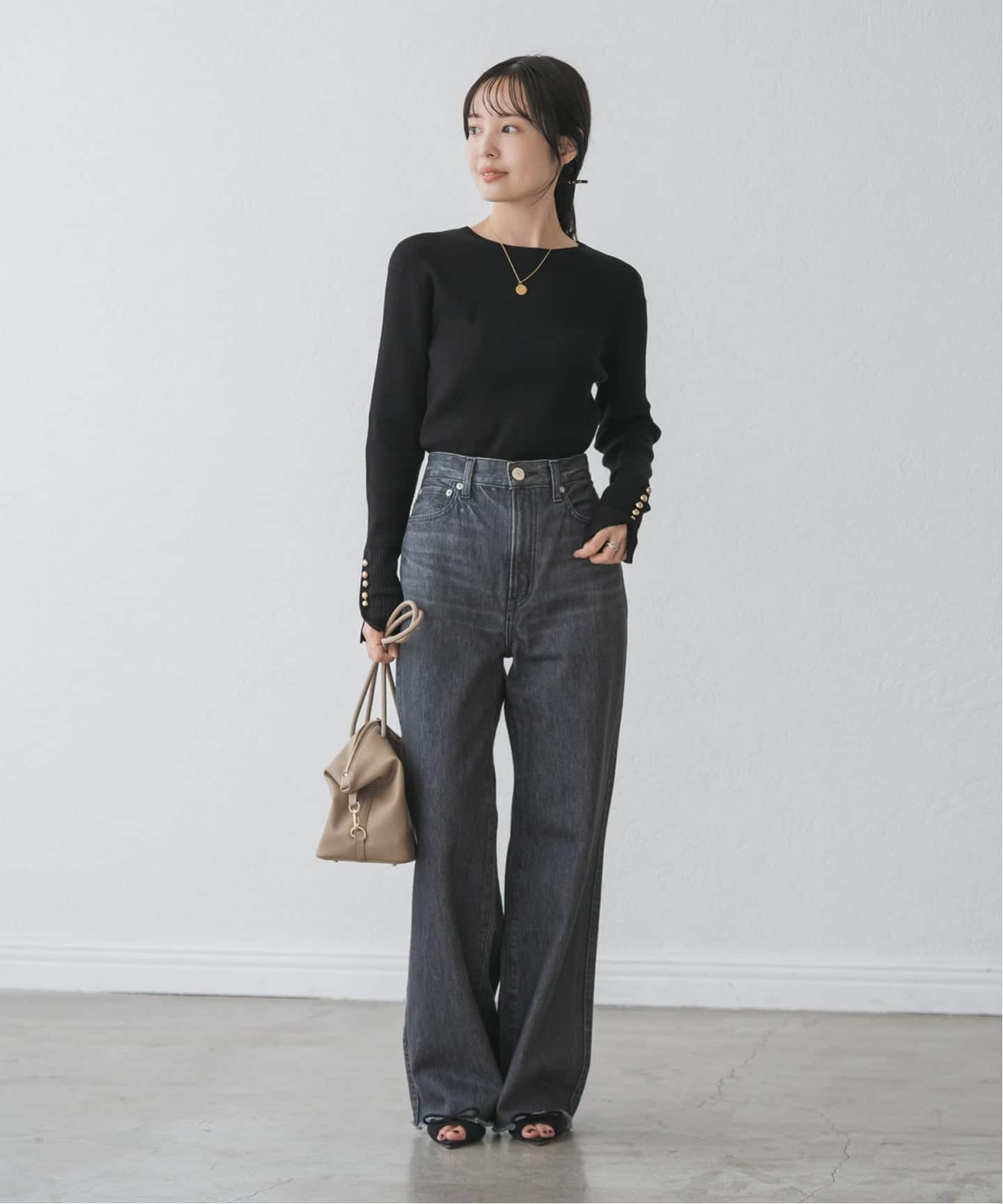 WEB＆日本橋店限定・追加》ボタンディテールタイトリブニット（ニット