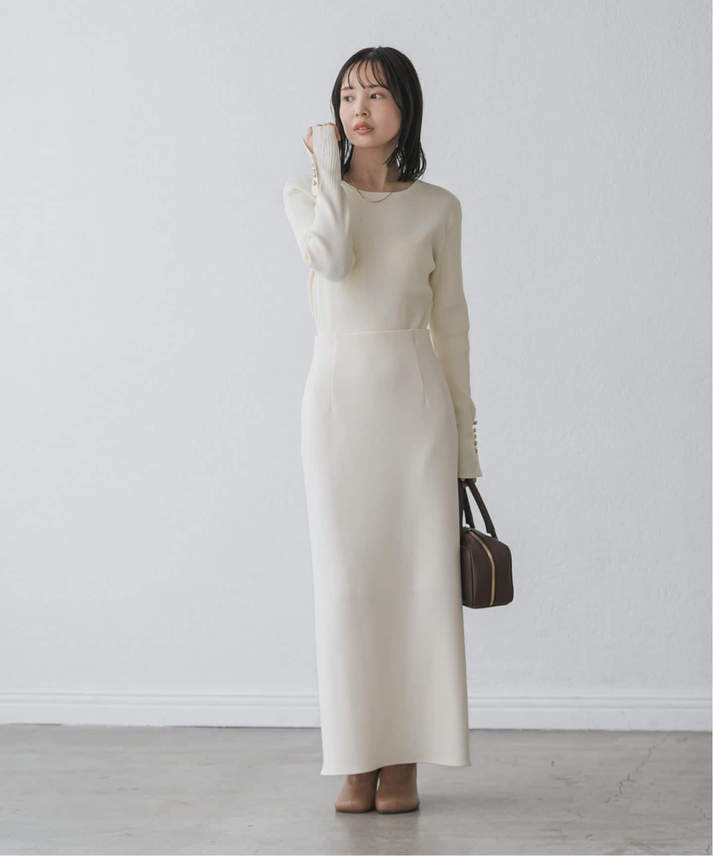 WEB＆日本橋店限定・追加》ボタンディテールタイトリブニット（ニット