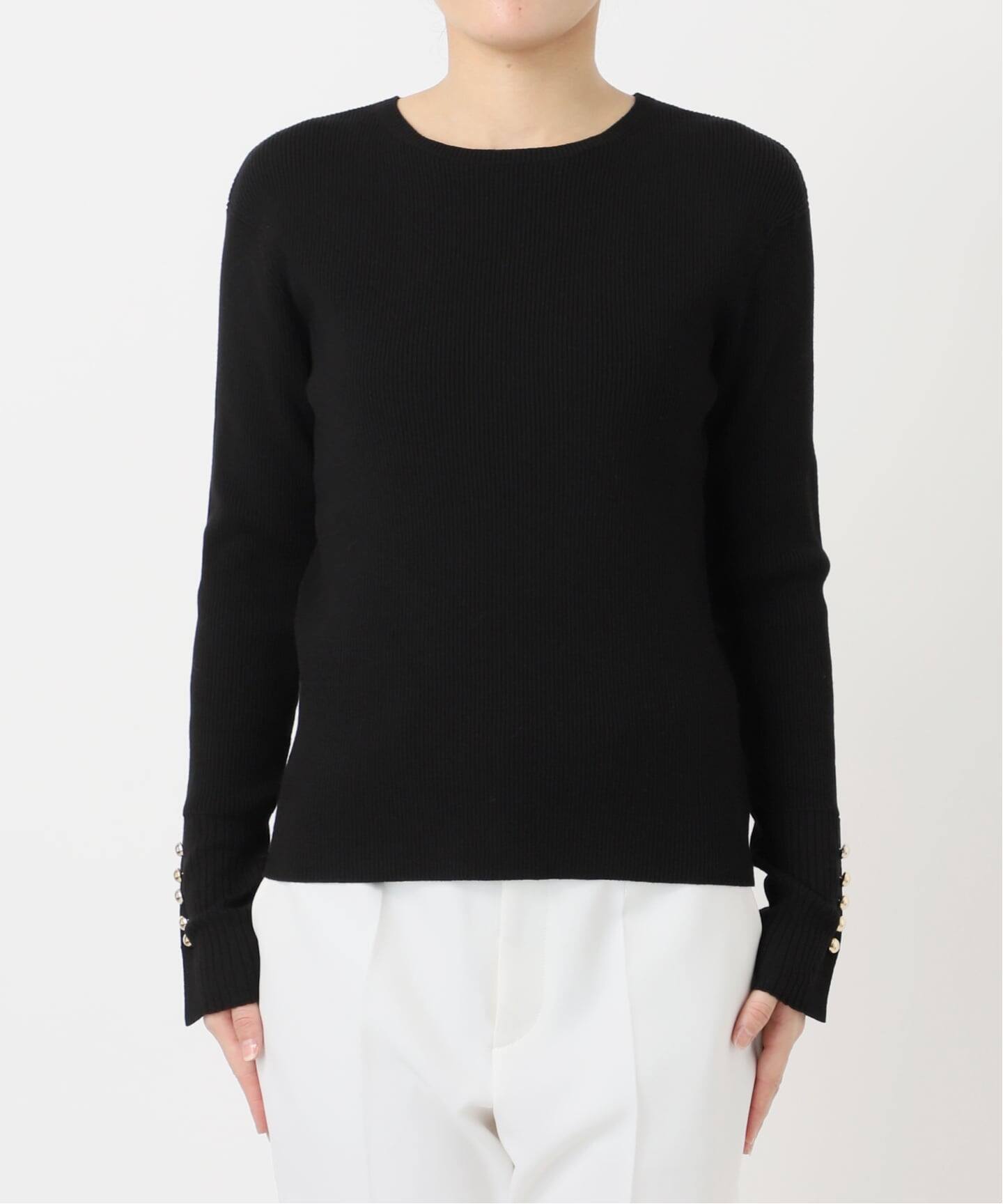 美品♥ノーブル　ボタンディテールタイトリブニット ノーブル NOBLE 《WEB限定追加予約》ボタンディテールタイトリブニット