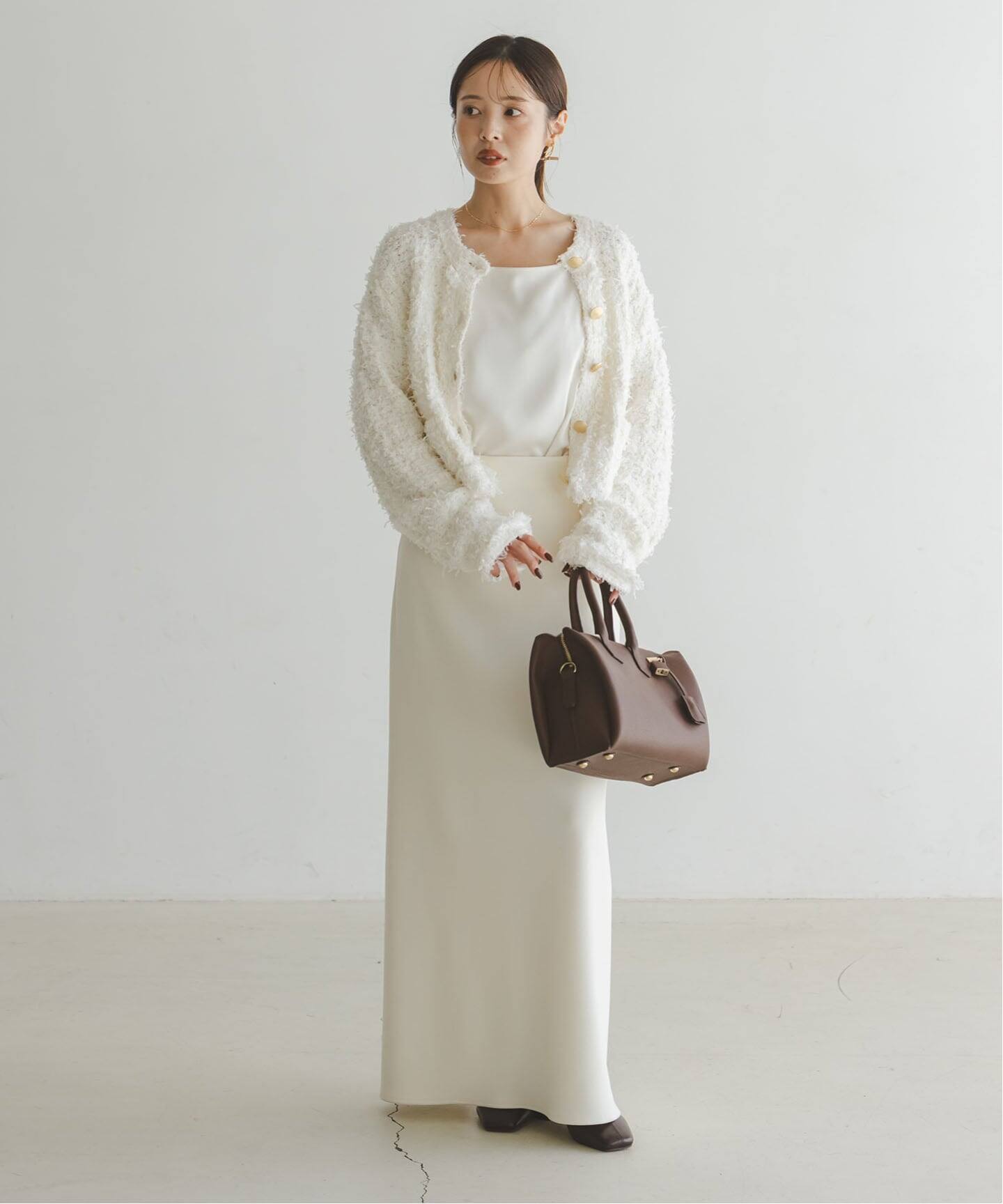 ツイードニットカーディガン（カーディガン）｜NOBLE（ノーブル）の