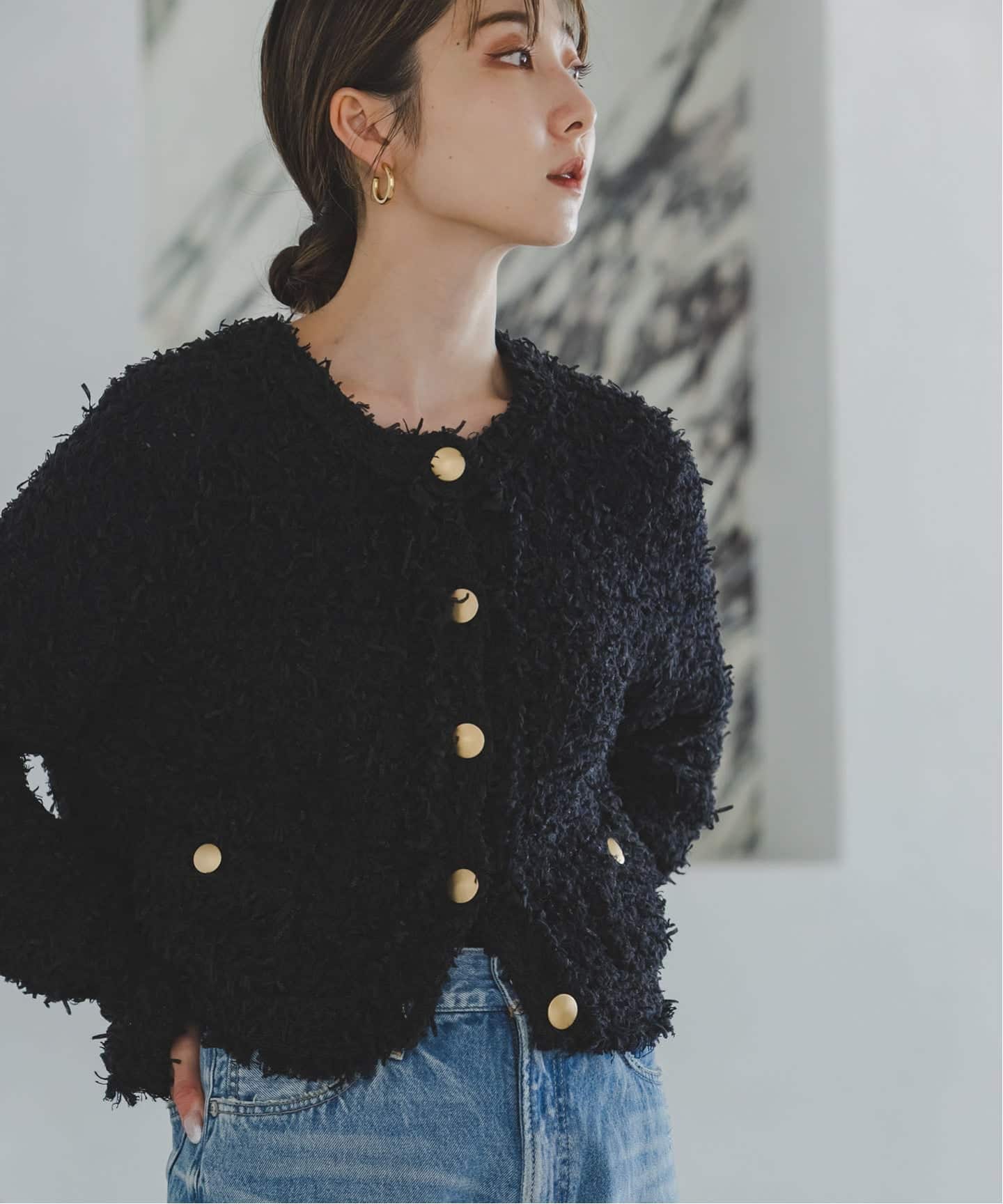 ツイードニットカーディガン（カーディガン）｜NOBLE（ノーブル）の