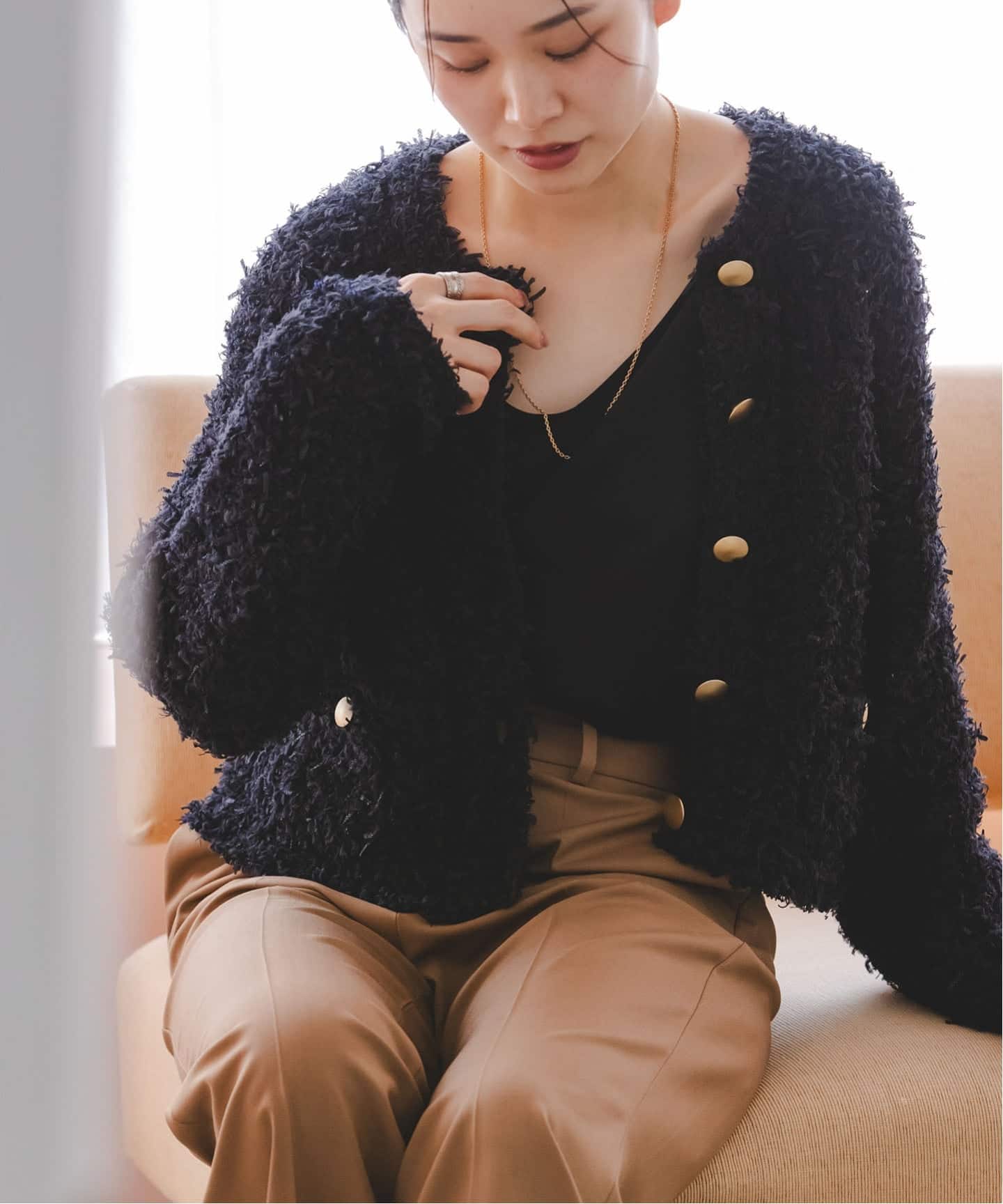 ツイードニットカーディガン（カーディガン）｜NOBLE（ノーブル）の