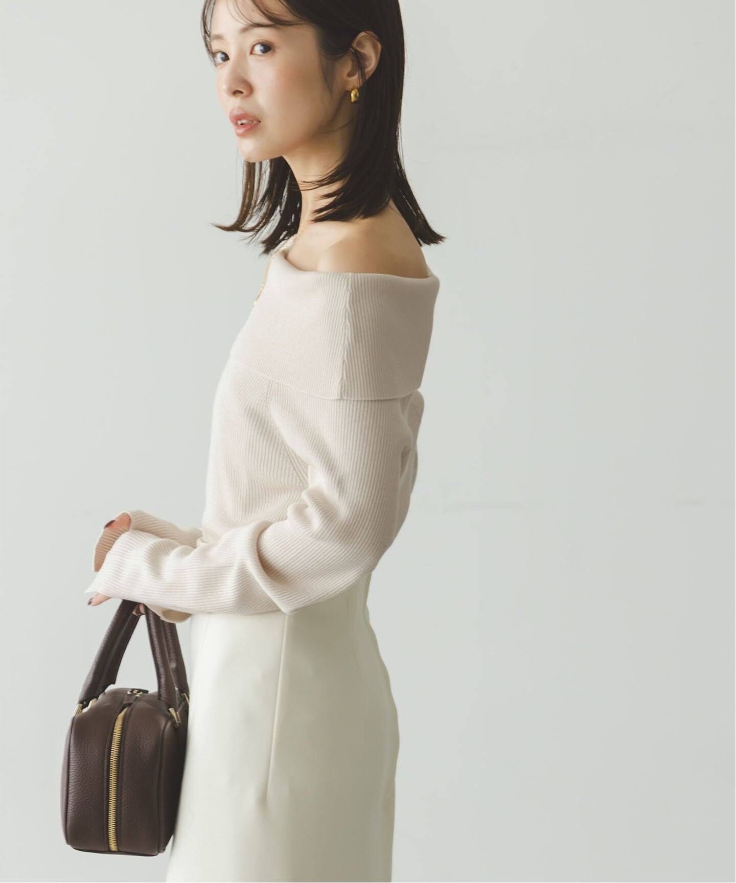 ラメmixオフショルニット（ニット／セーター）｜NOBLE（ノーブル）の