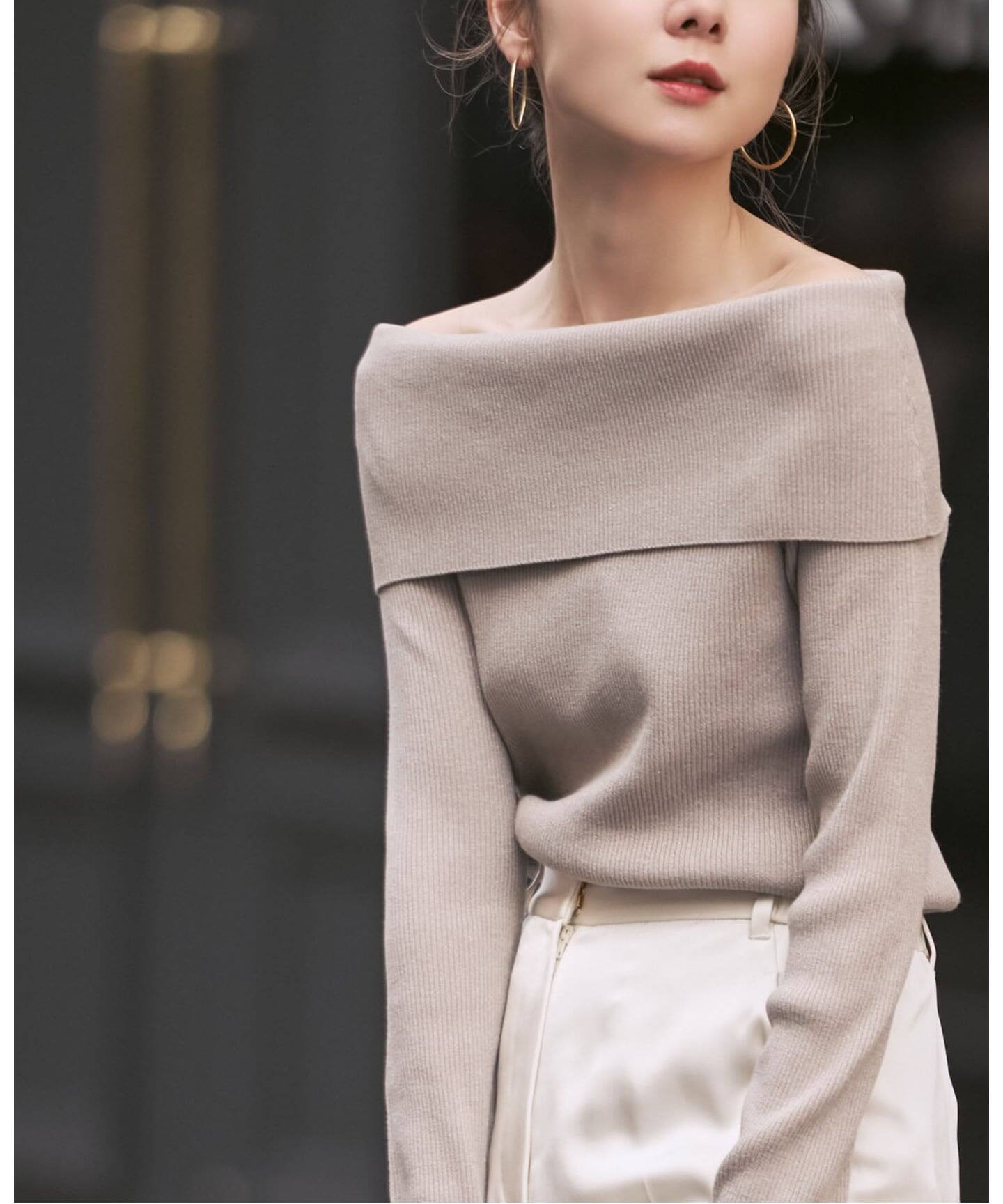 ラメmixオフショルニット（ニット／セーター）｜NOBLE（ノーブル）の