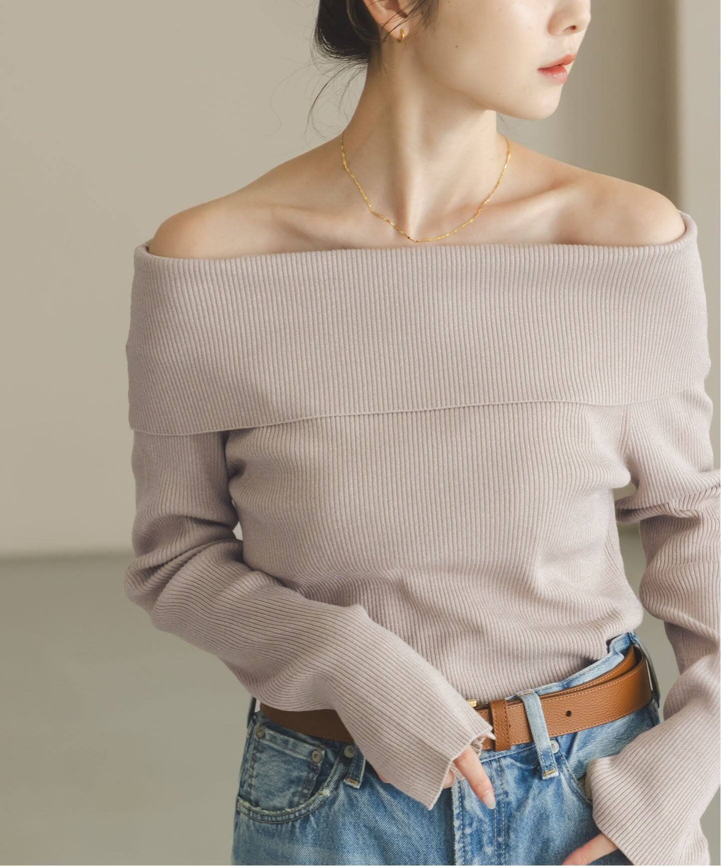 ノーブル（Noble）/ラメmixオフショルニット ラメmixオフショルニット（ニット／セーター）｜NOBLE（ノーブル）の