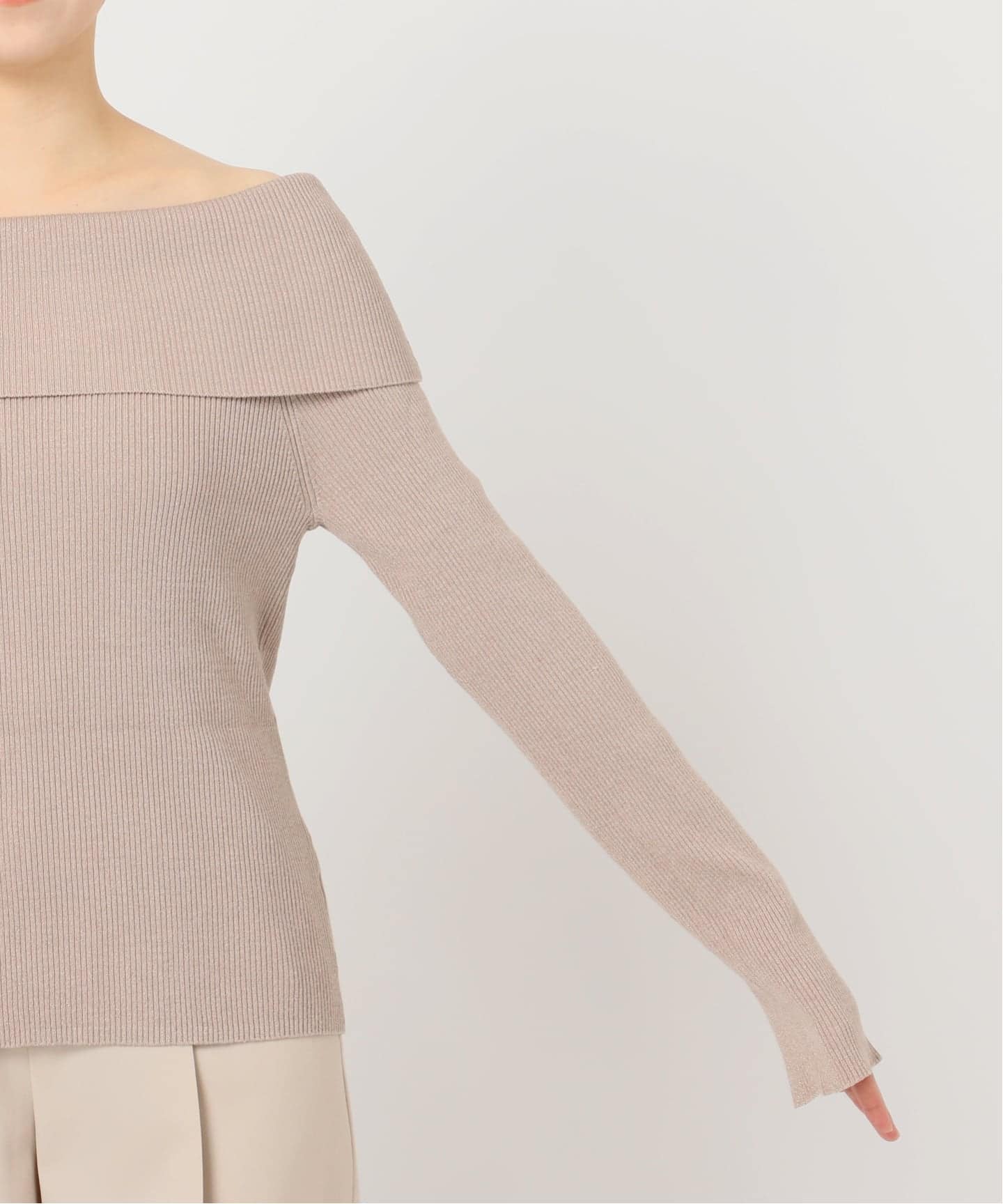 ラメmixオフショルニット（ニット／セーター）｜NOBLE（ノーブル）の