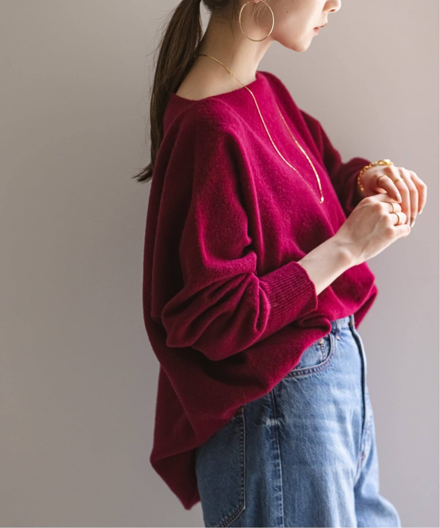 WEB・一部店舗限定追加2》ファインウールドルマンプルオーバー（ニット