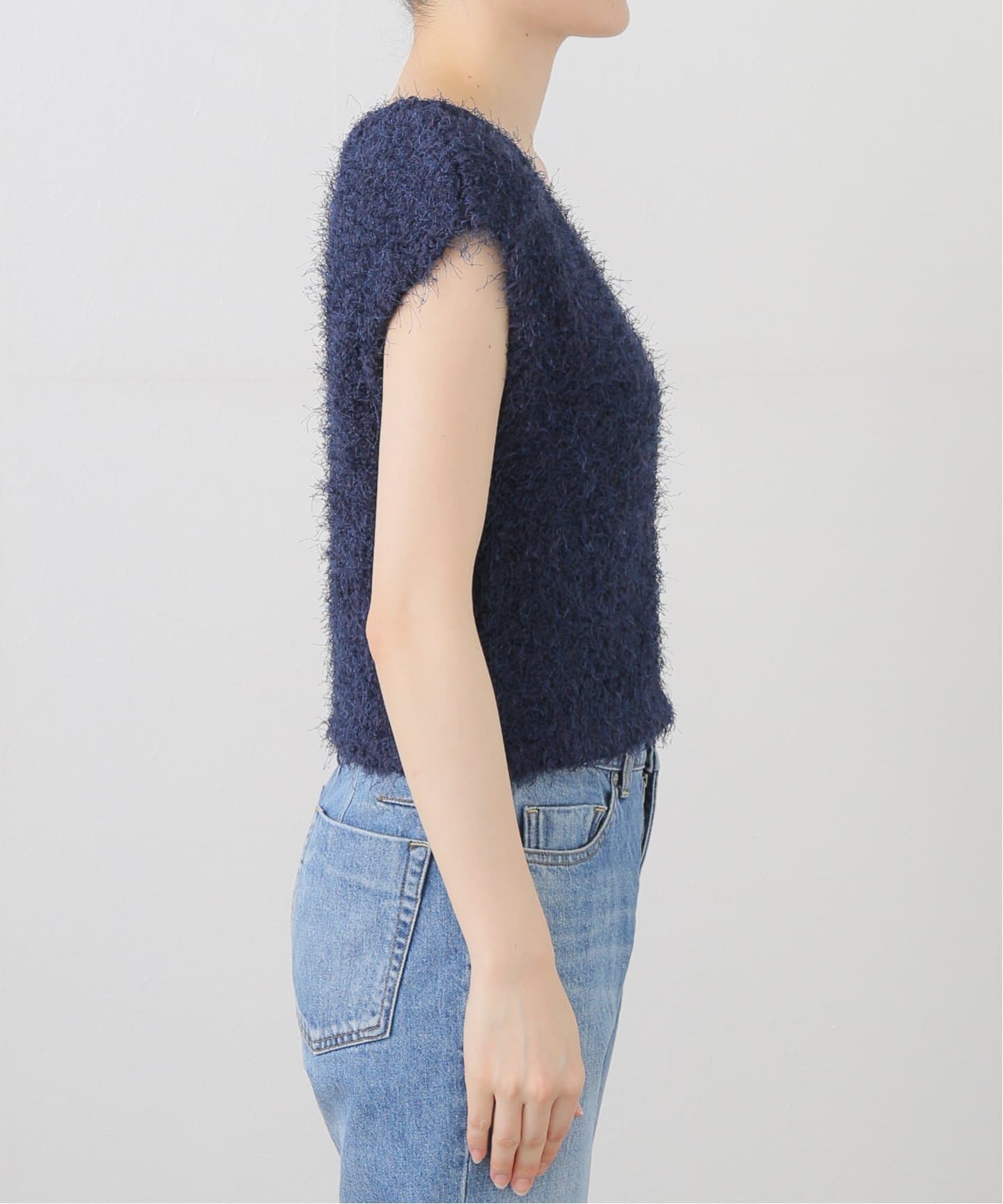 NOBLE CO/PE ニットベスト ネイビー Noble（ノーブル）の「CO/PE ニットベスト（ベスト）」 - WEAR