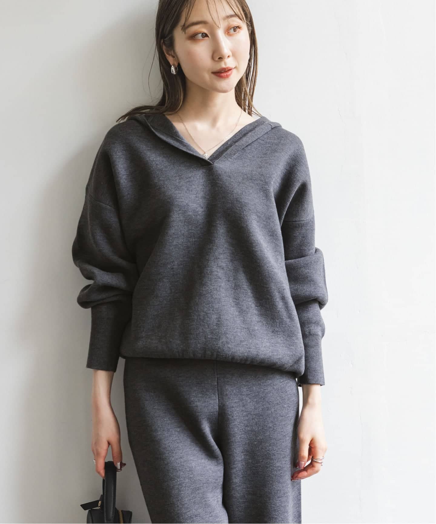 まこっこです！NOBLE 接結タック編みフードプルオーバー 追加》接結タック編みフードプルオーバー（ニット/セーター