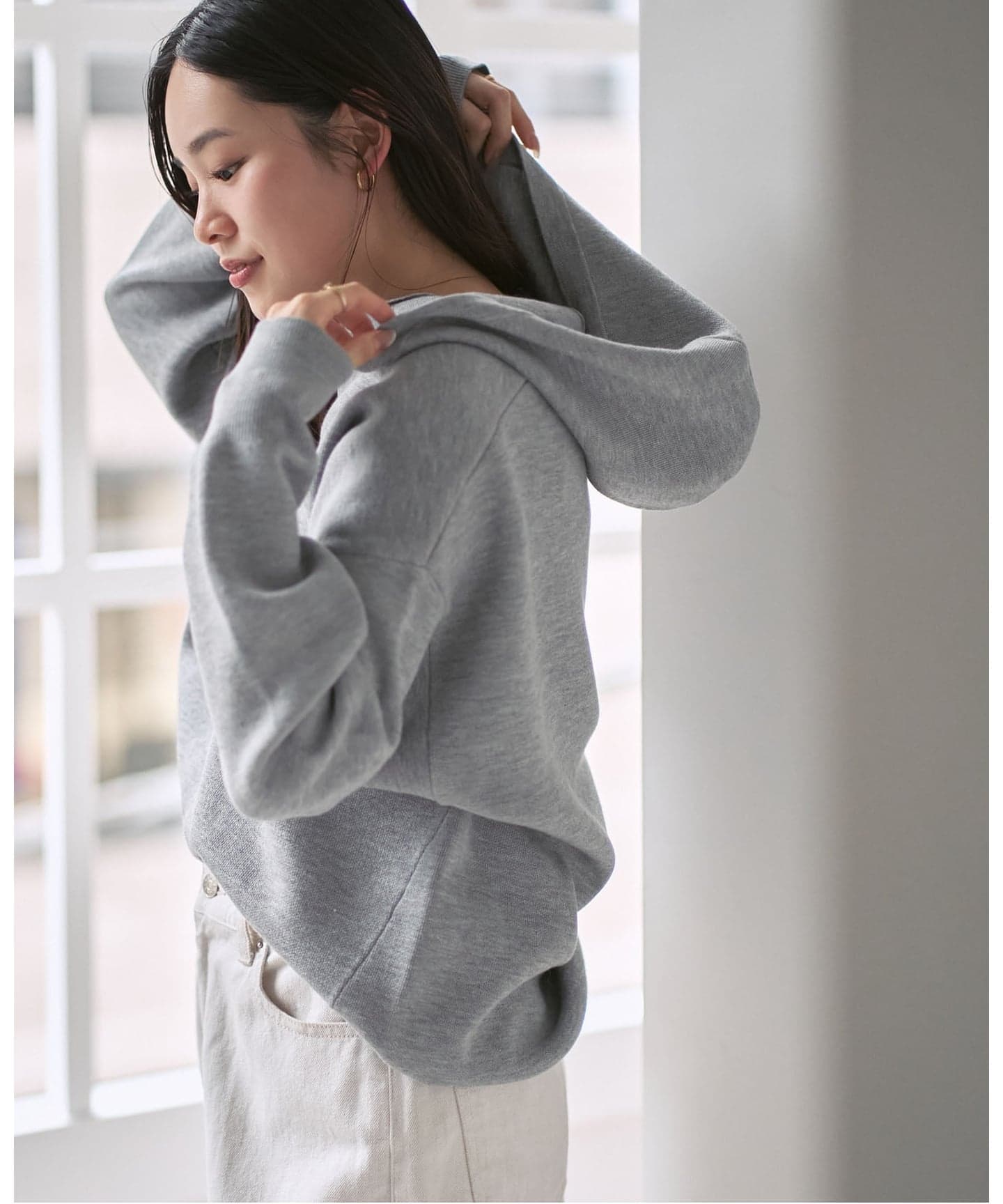 追加》接結タック編みフードプルオーバー（ニット／セーター）｜NOBLE