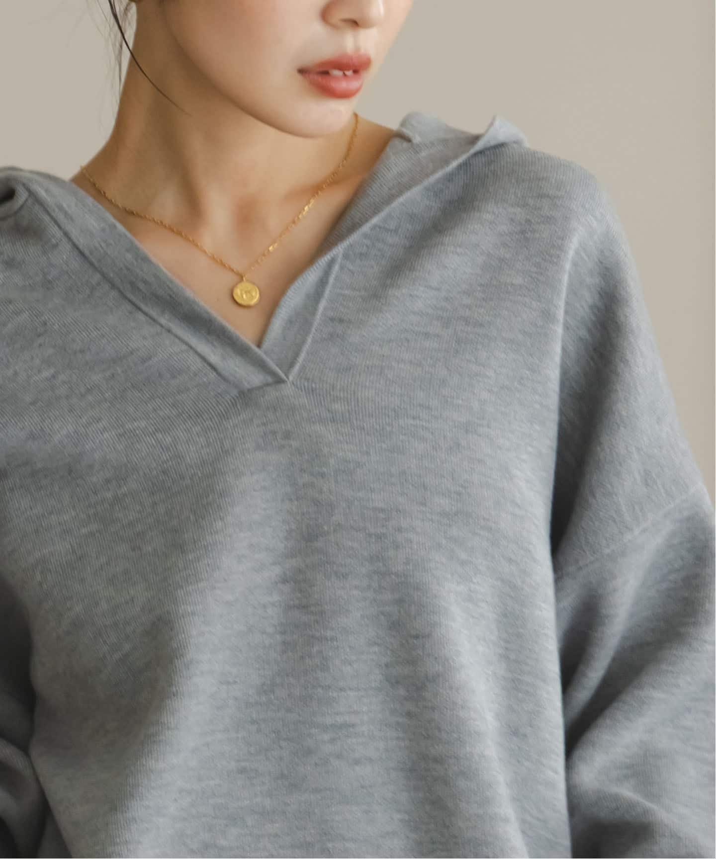 追加予約》接結タック編みフードプルオーバー（ニット／セーター