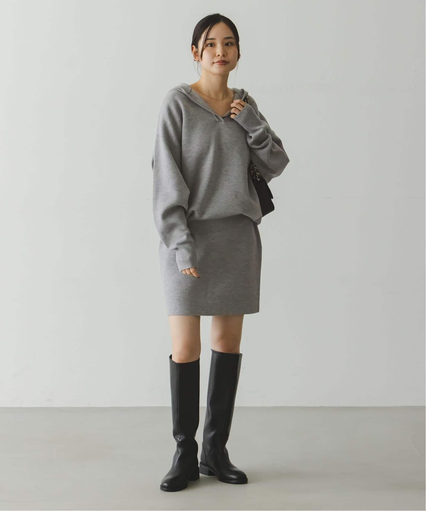 追加予約》接結タック編みフードプルオーバー（ニット／セーター