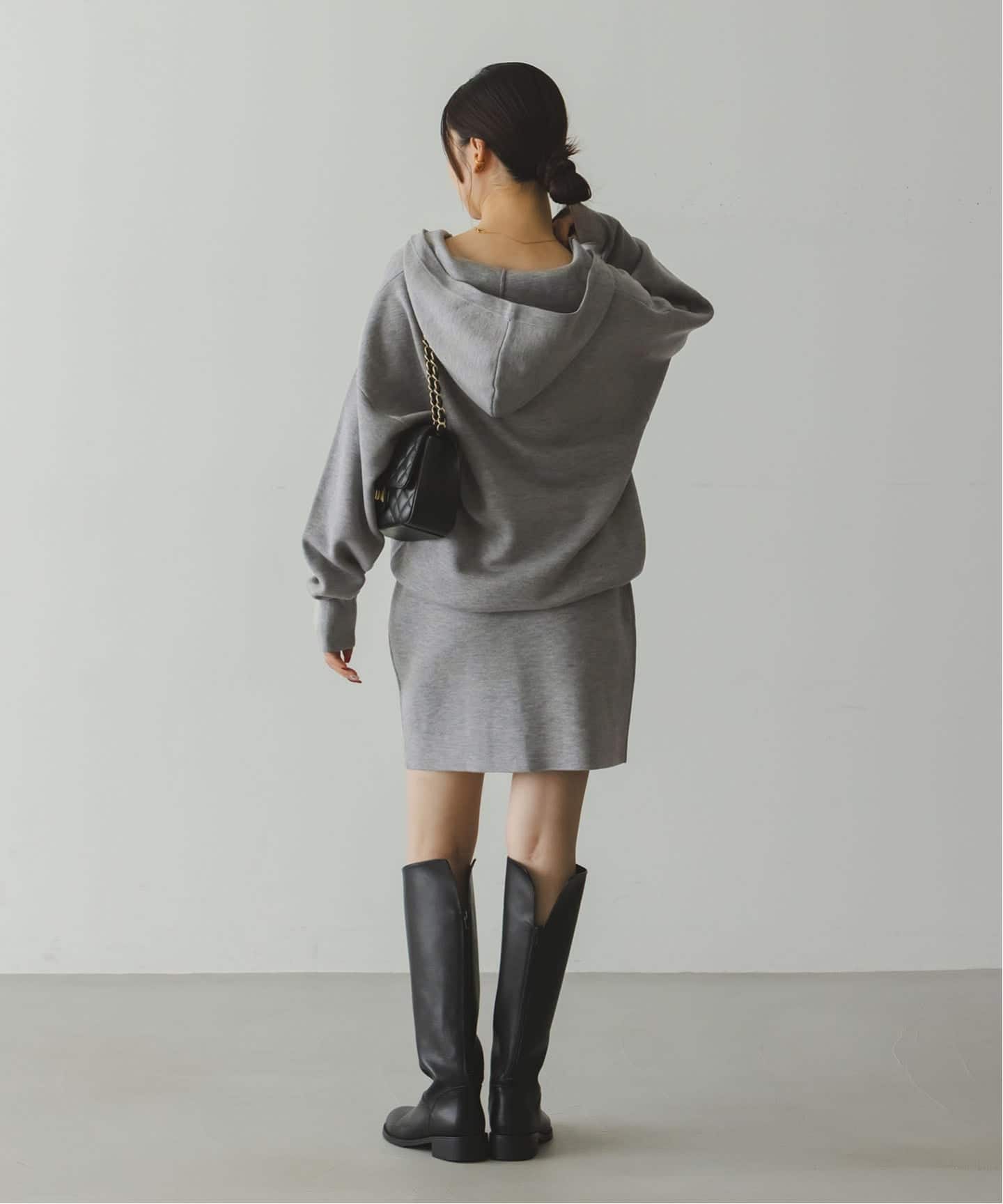 未使用タグ＊NOBLE　接結タック編みフードプルオーバー 追加予約》接結タック編みフードプルオーバー（ニット／セーター