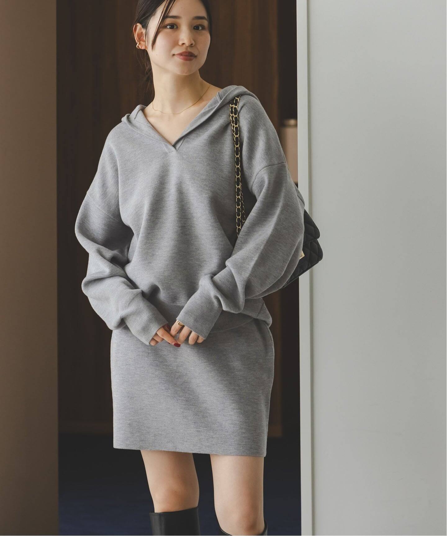 追加》接結タック編みフードプルオーバー（ニット／セーター）｜NOBLE