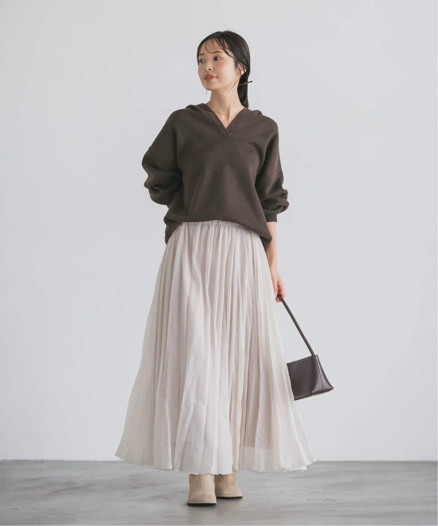 追加》接結タック編みフードプルオーバー（ニット／セーター）｜NOBLE