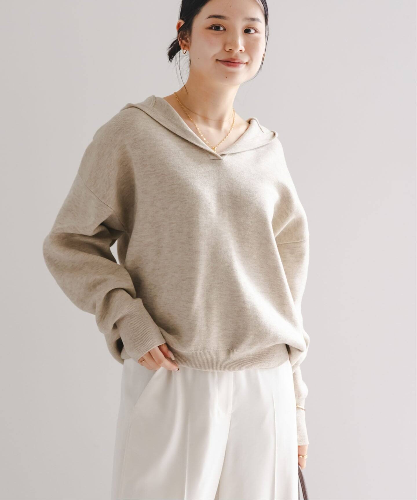 追加》接結タック編みフードプルオーバー2（ニット／セーター）｜NOBLE