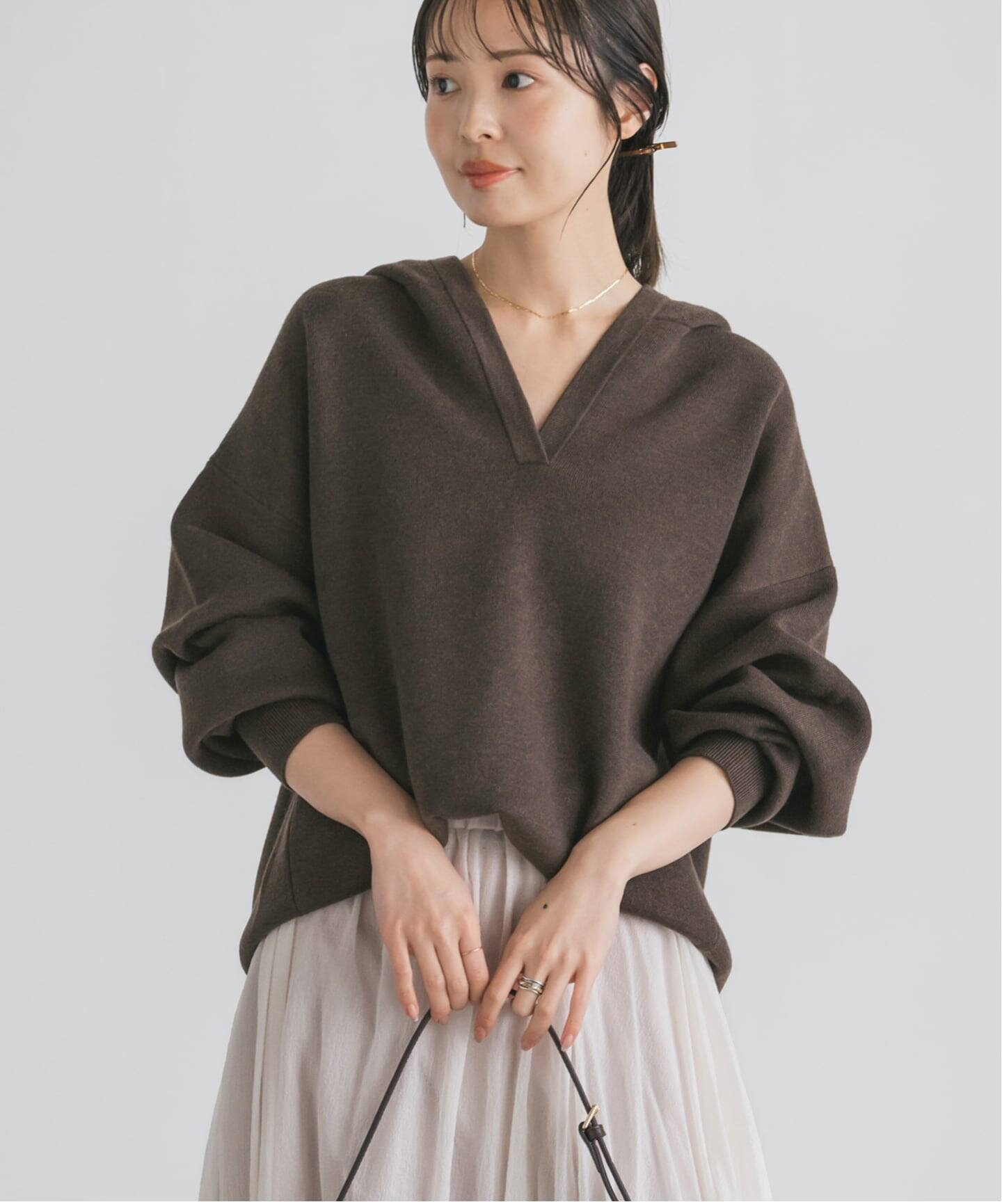 追加》接結タック編みフードプルオーバー2（ニット／セーター）｜NOBLE