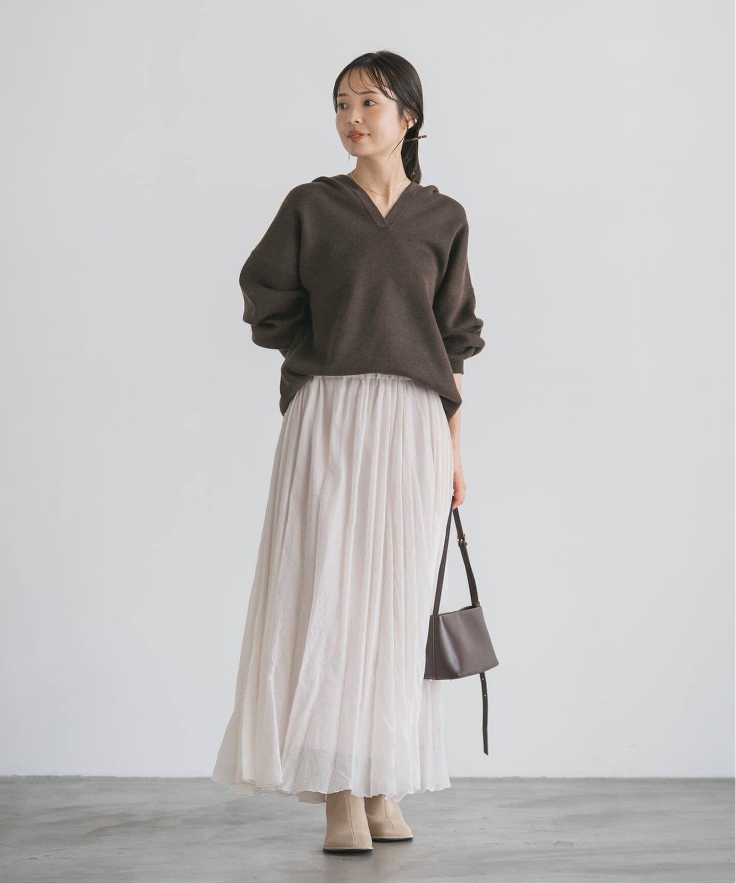 未使用タグ＊NOBLE　接結タック編みフードプルオーバー 追加》接結タック編みフードプルオーバー（ニット/セーター）｜NOBLE