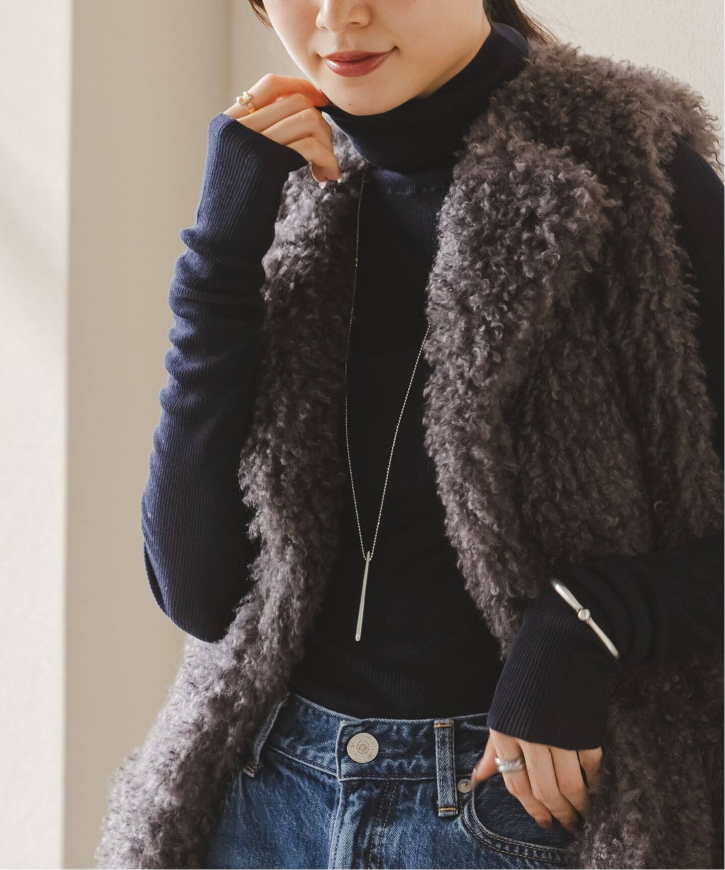 ファインゲージリブタートル（ニット／セーター）｜NOBLE（ノーブル