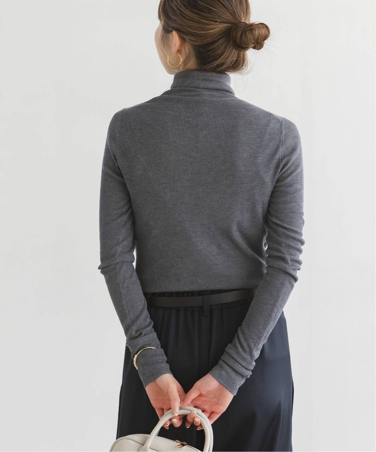 追加》ファインゲージリブタートル（ニット／セーター）｜NOBLE