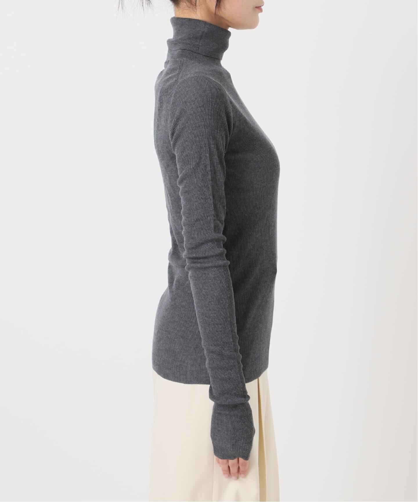 【noble】2025AW ファインゲージリブタートル チャコールグレー ファインゲージリブタートル（ニット/セーター）｜NOBLE（ノーブル）の