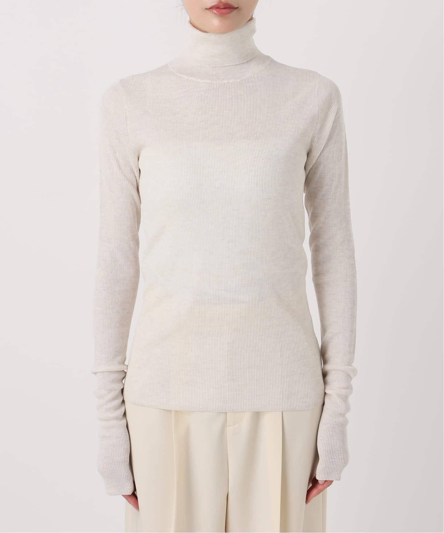 noble リブタートルネックニット　ホワイト 追加》リブタートルネックニット（ニット／セーター）｜NOBLE