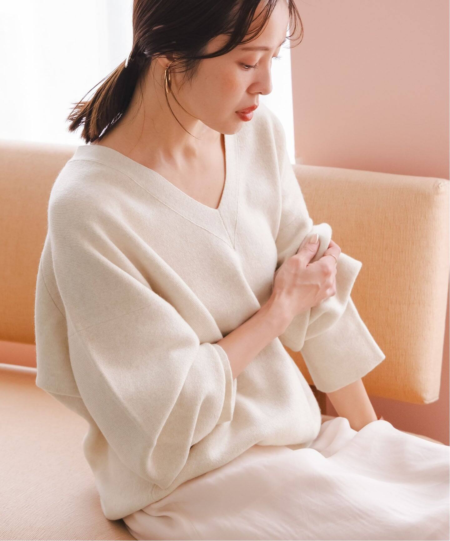 カシミヤMIX スムースVプルオーバー（ニット／セーター）｜NOBLE